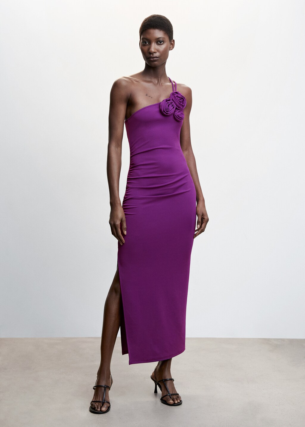 Robe asymetrique maxifleur Femme MANGO Maroc
