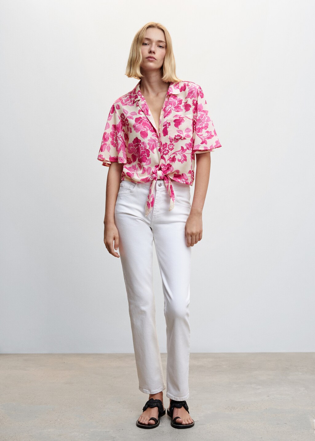 Chemise fleurie n ud Femme MANGO Burkina Faso