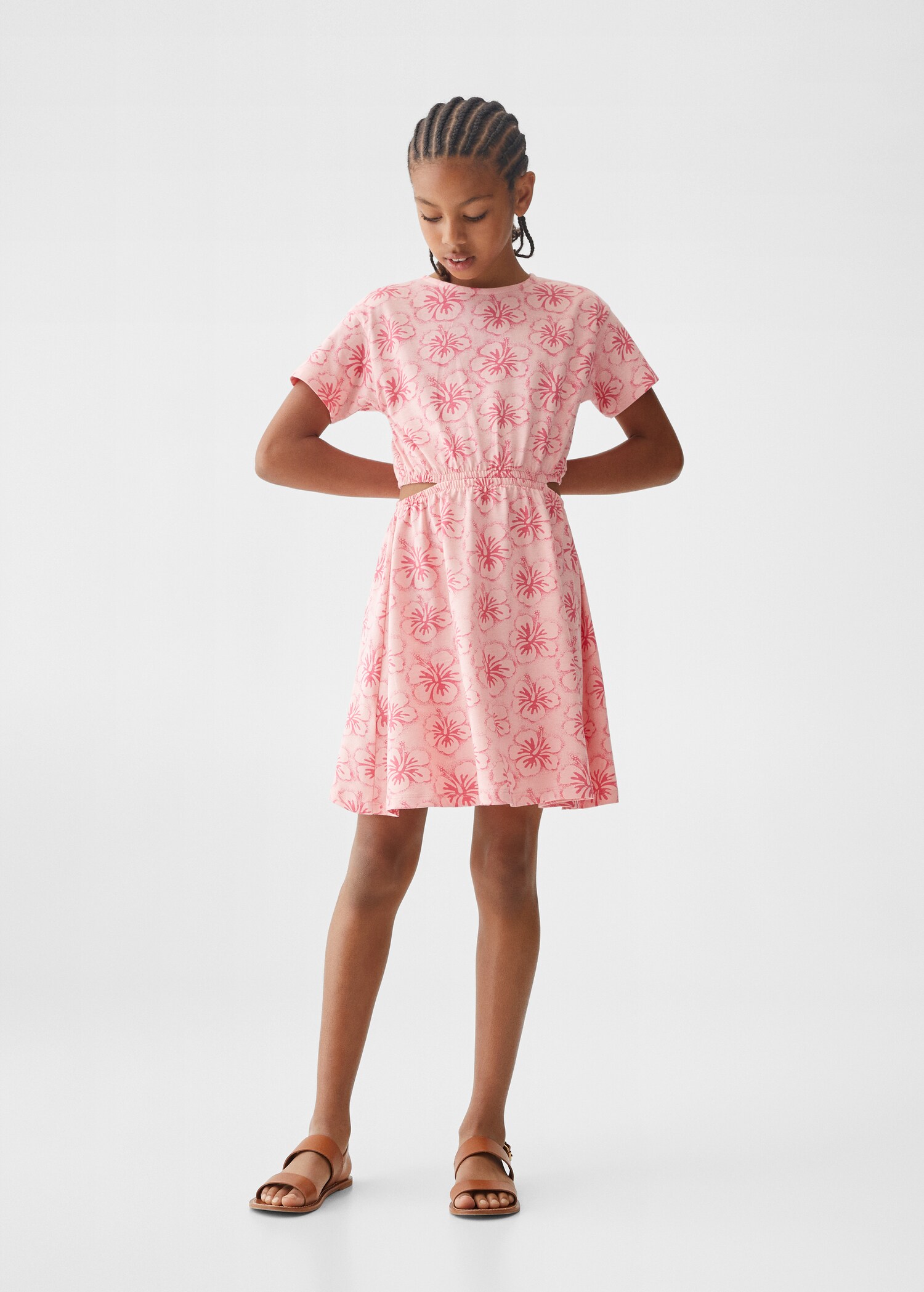 Printed cut-out detail dress - General plane