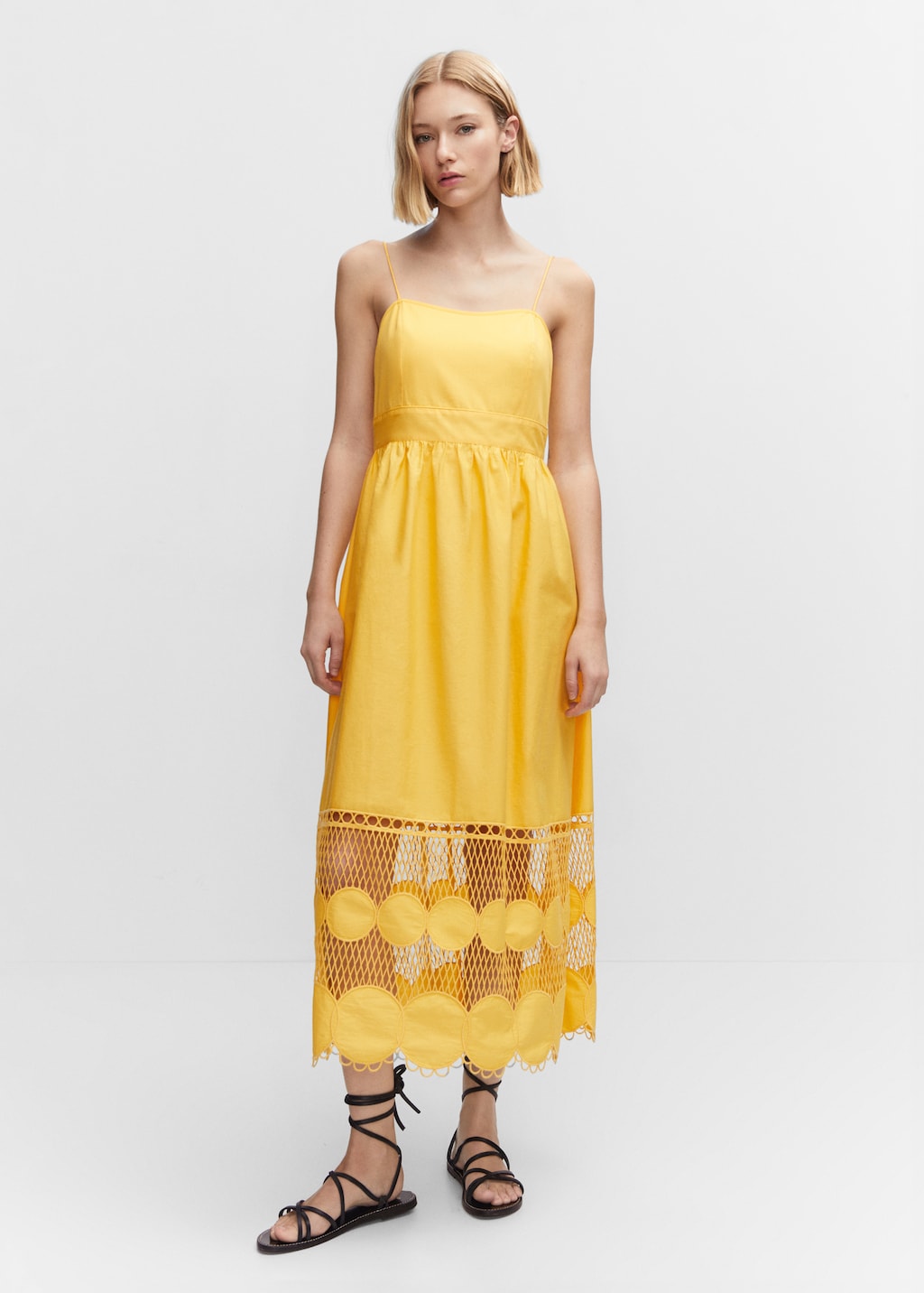 Mango dress yellow hotsell