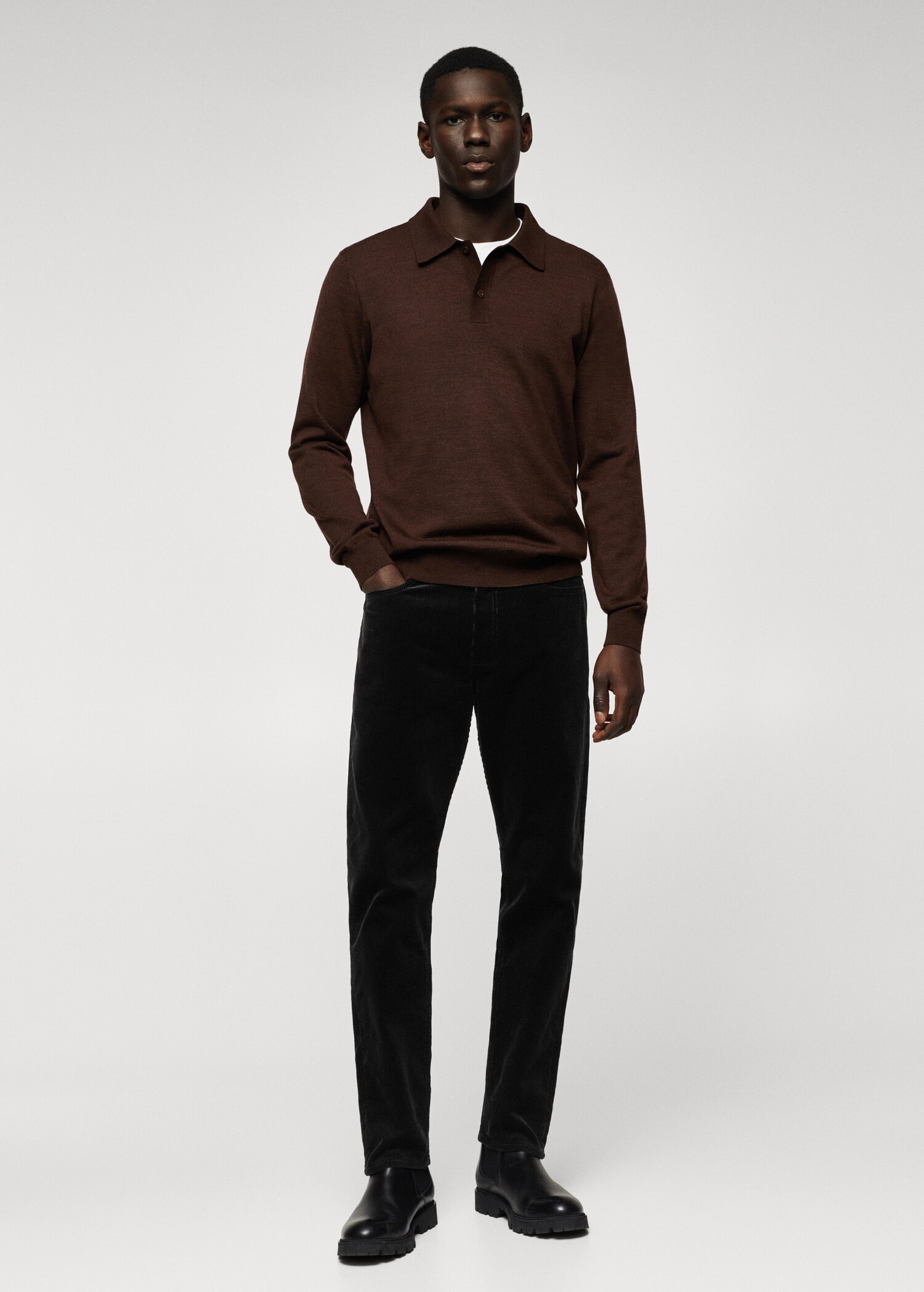 Slim fit corduroy trousers - General plane