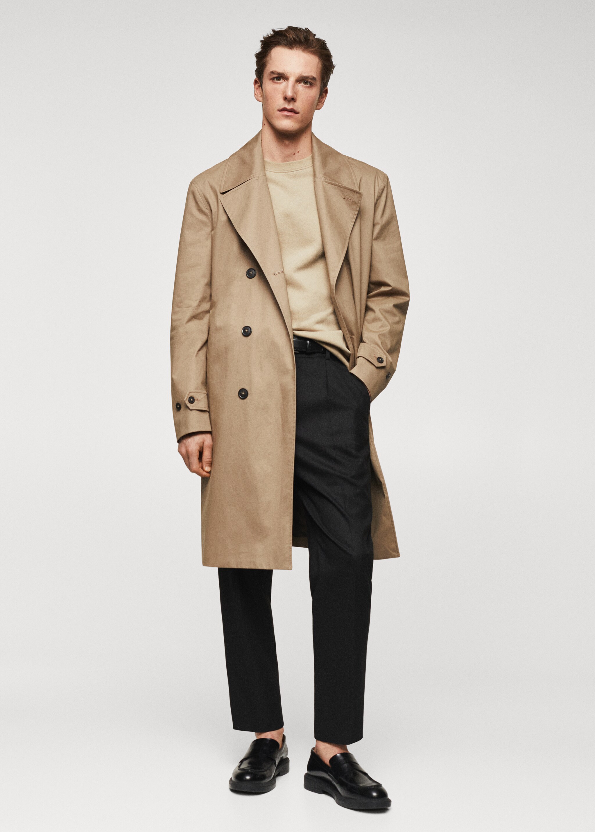 Classic 100% cotton trench coat - General plane
