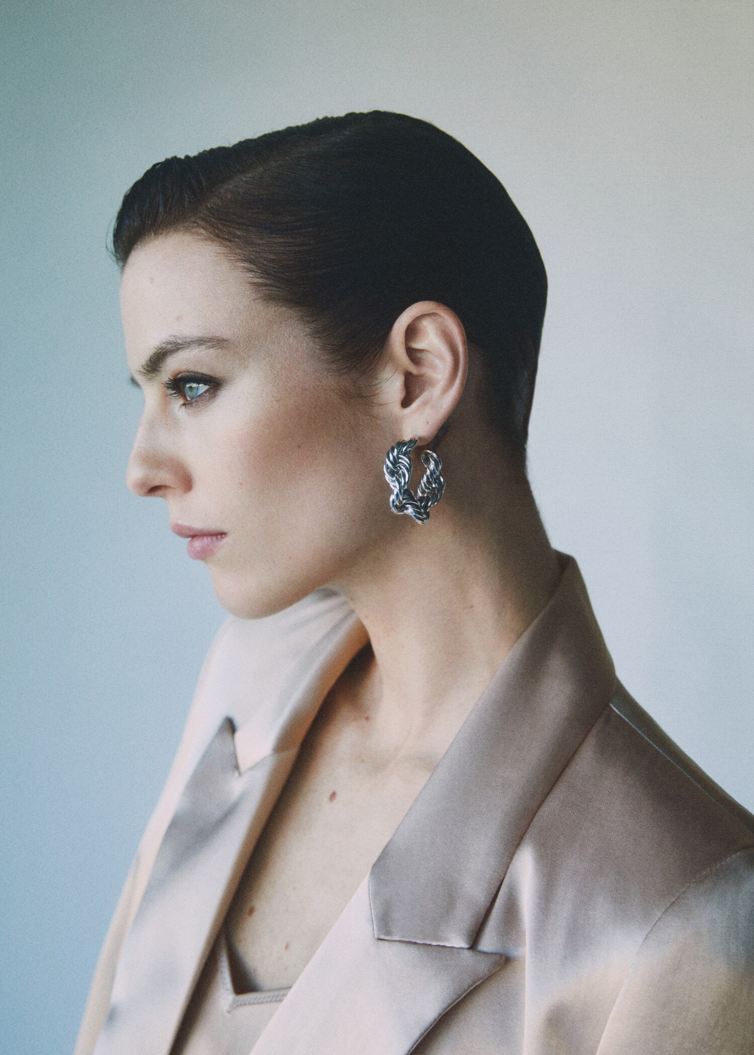 Intertwined hoop earrings - General plane