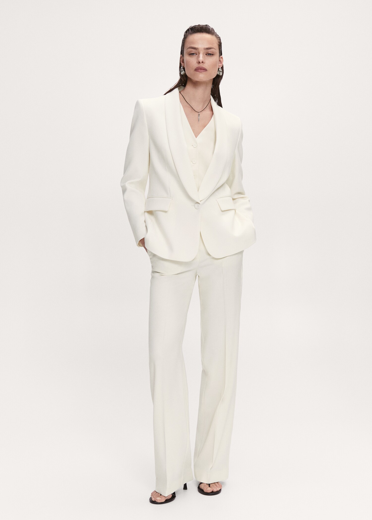 Shawl collar structured blazer - General plane