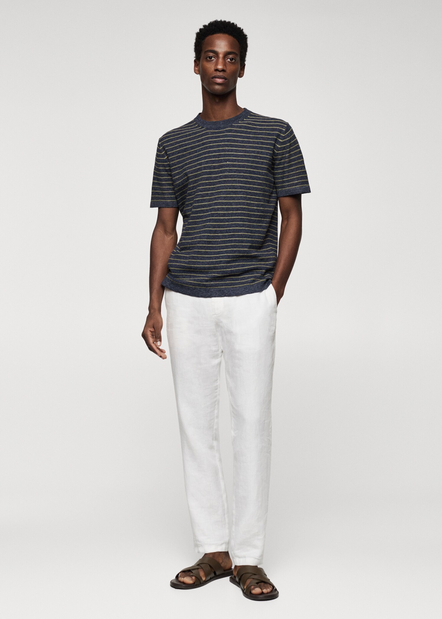 T-shirt jersey garis-garis - Tampilan Umum