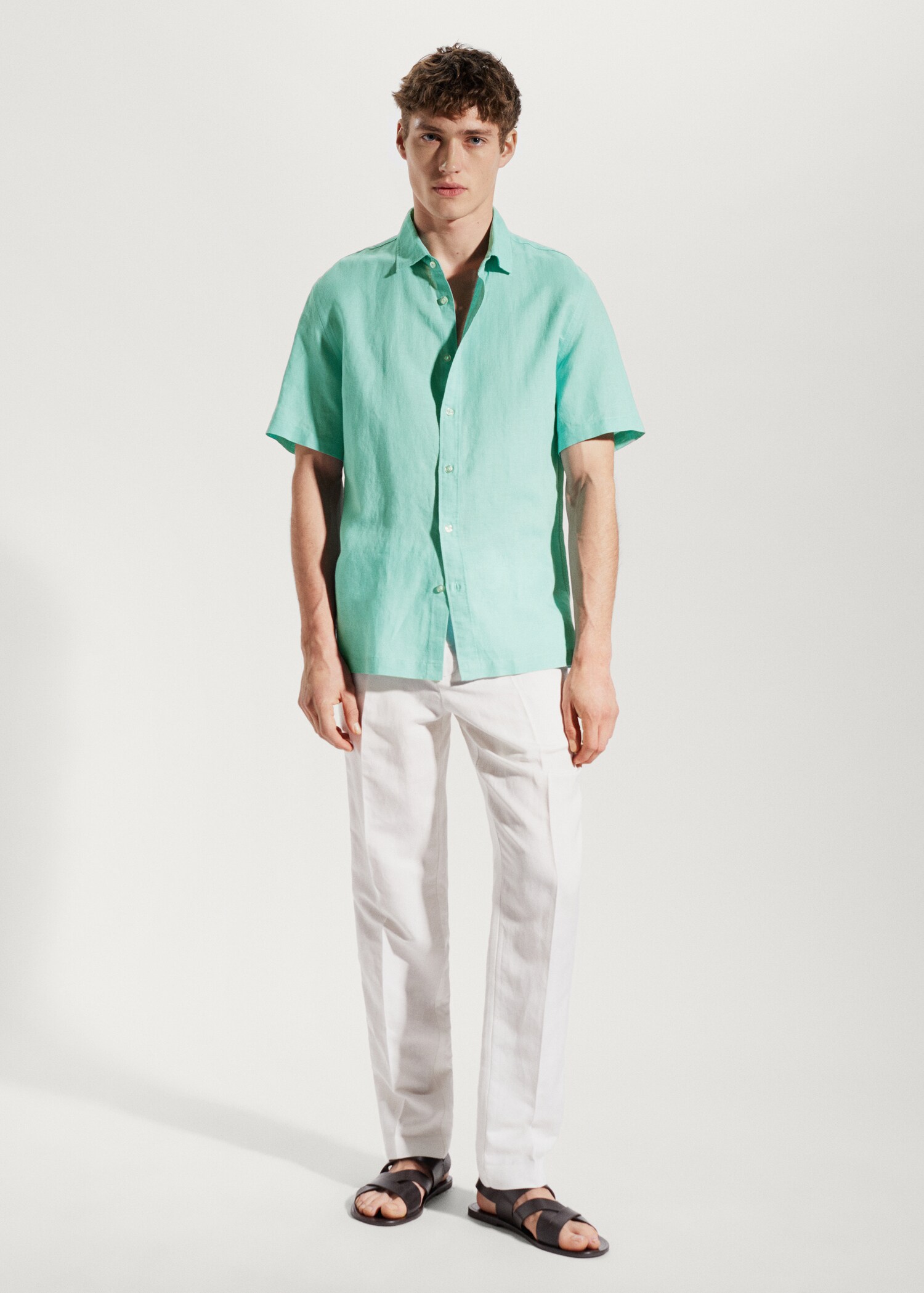 100% linen short sleeve shirt - General plane