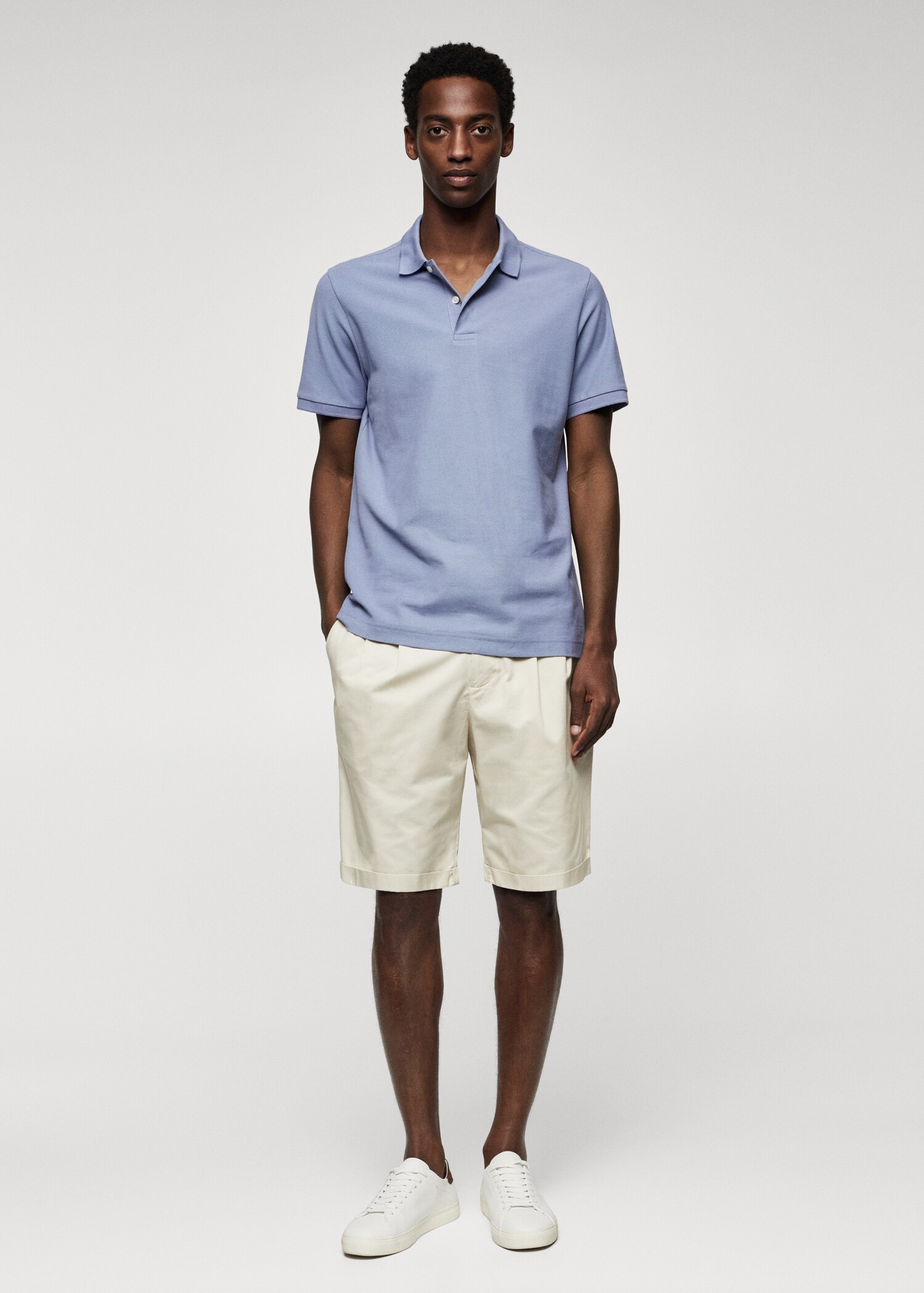 Cotton piqué polo shirt - Plan general