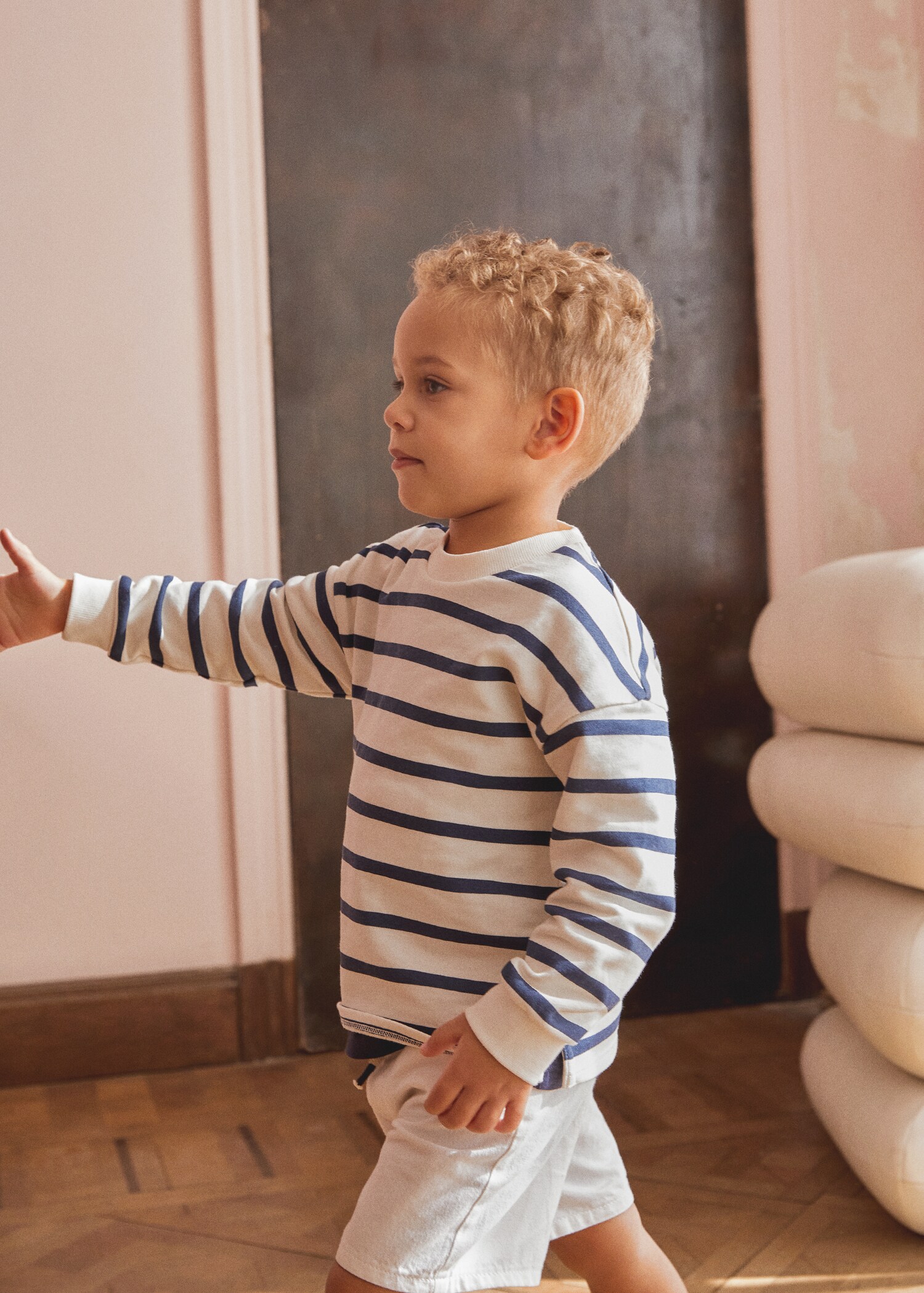 Striped cotton-blend sweatshirt - General plane