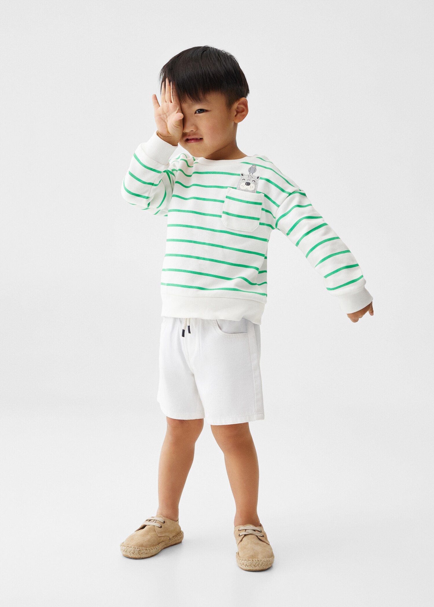 Striped cotton-blend sweatshirt - Загальний план
