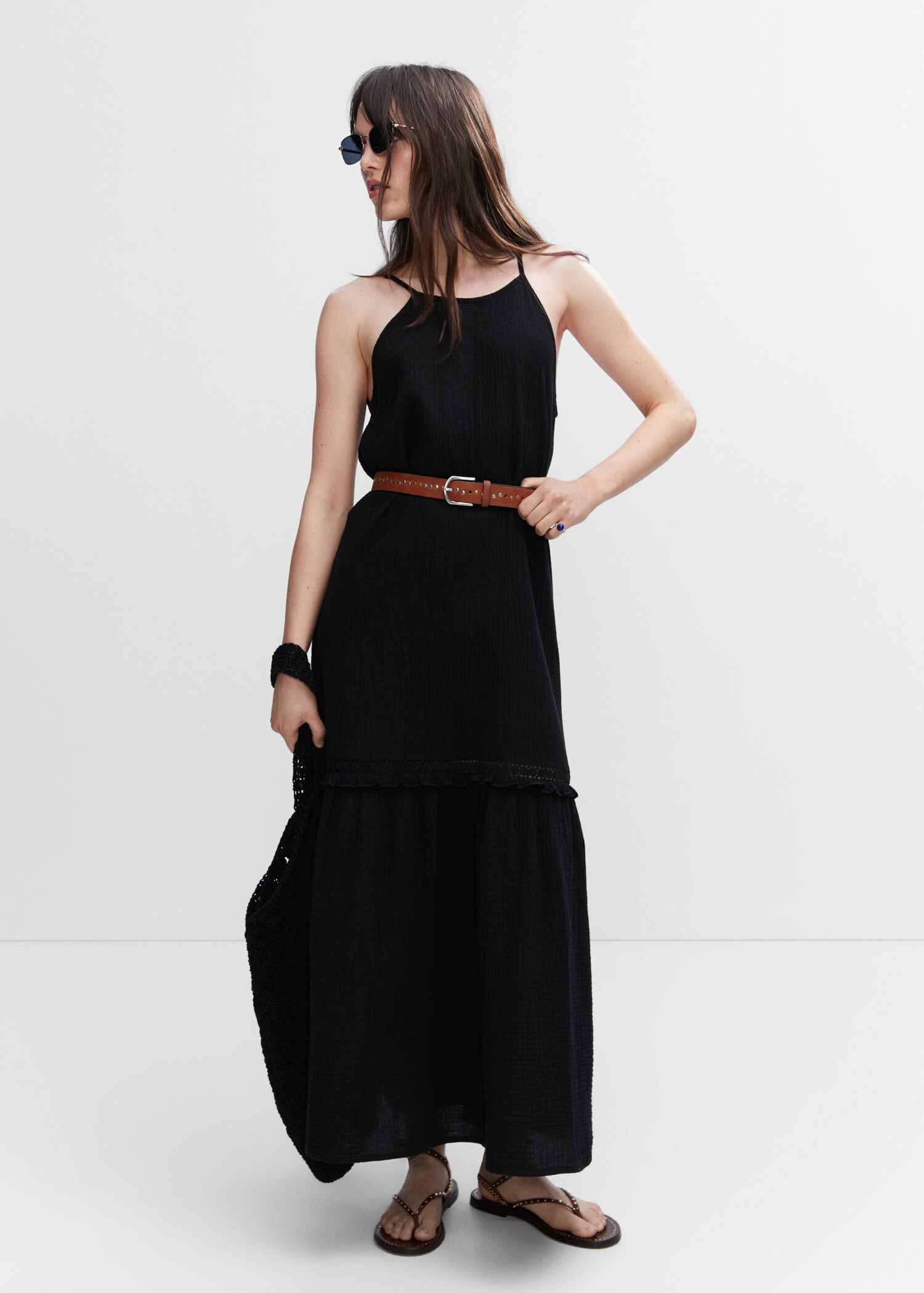 Vestido largo detalle bordado - Plano general