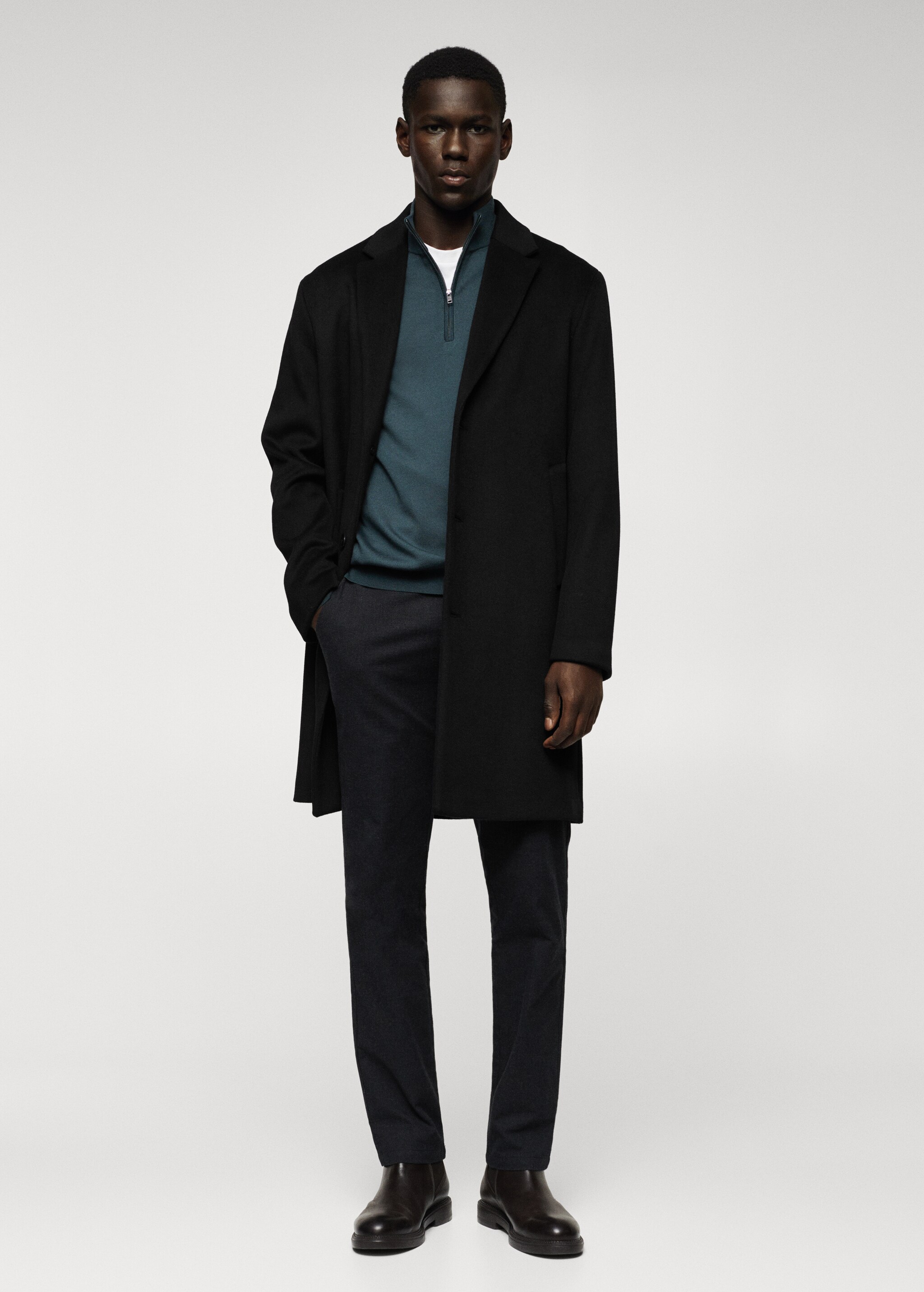 Recycled wool oversize coat - General plane