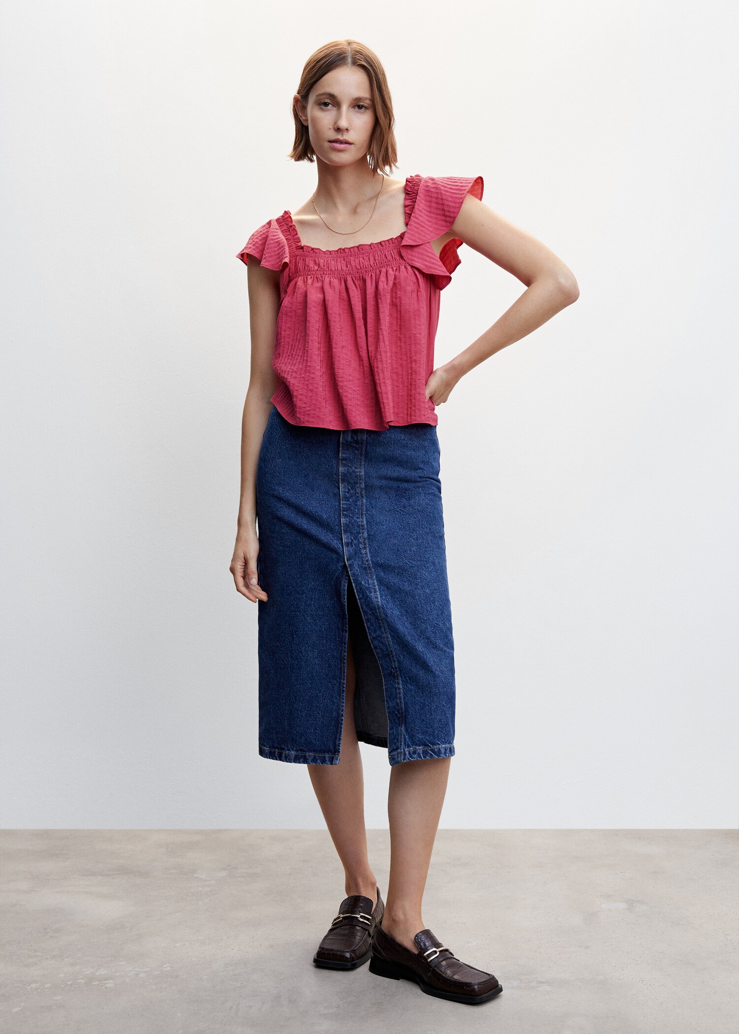 Blouse met streepjestextuur - Overzichtstekening
