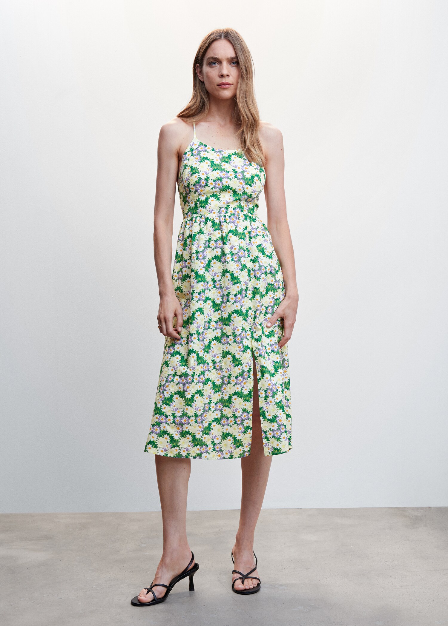 Flower print dress - General plane