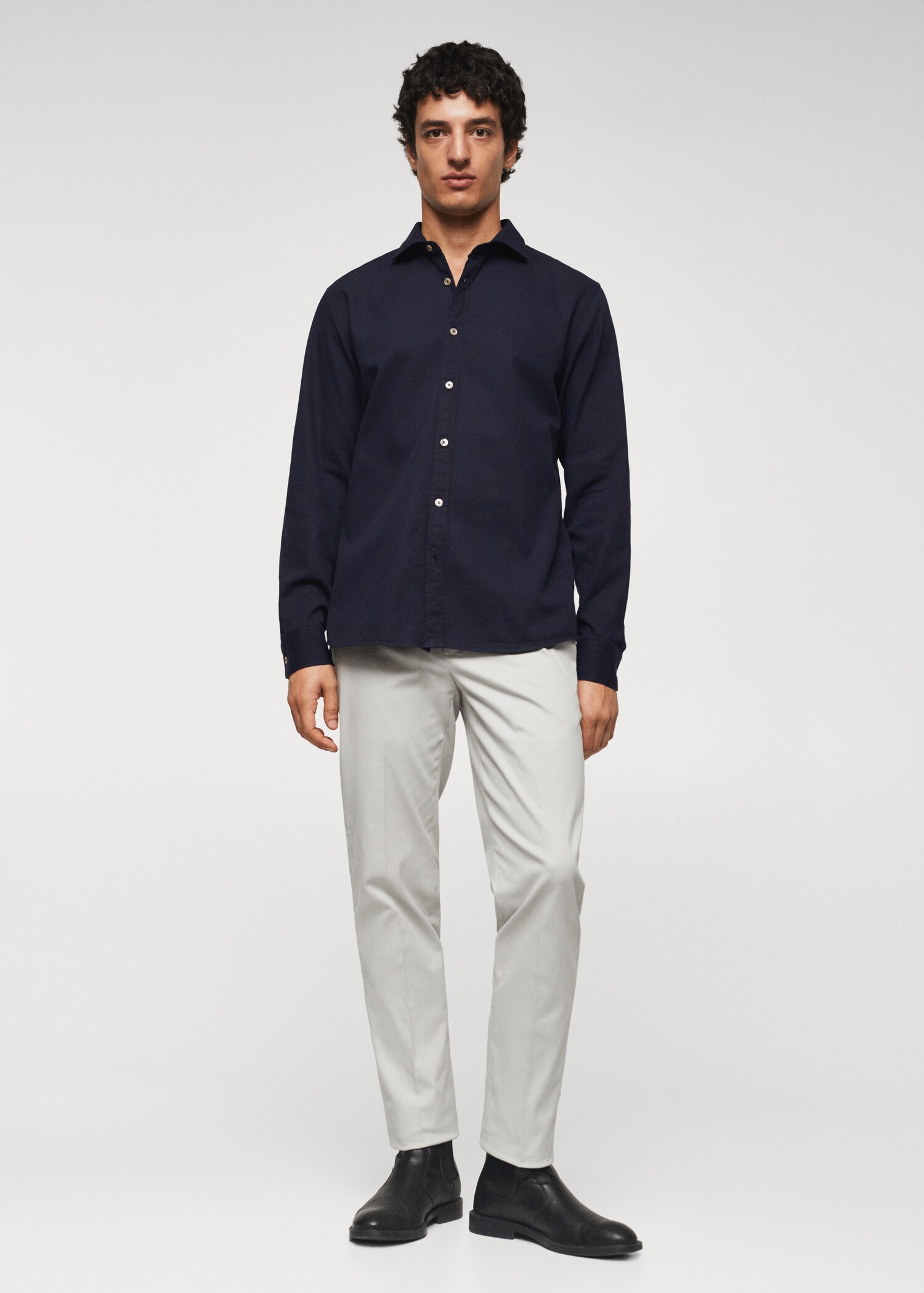 Camisa slim fit algodón estructura - Plano general