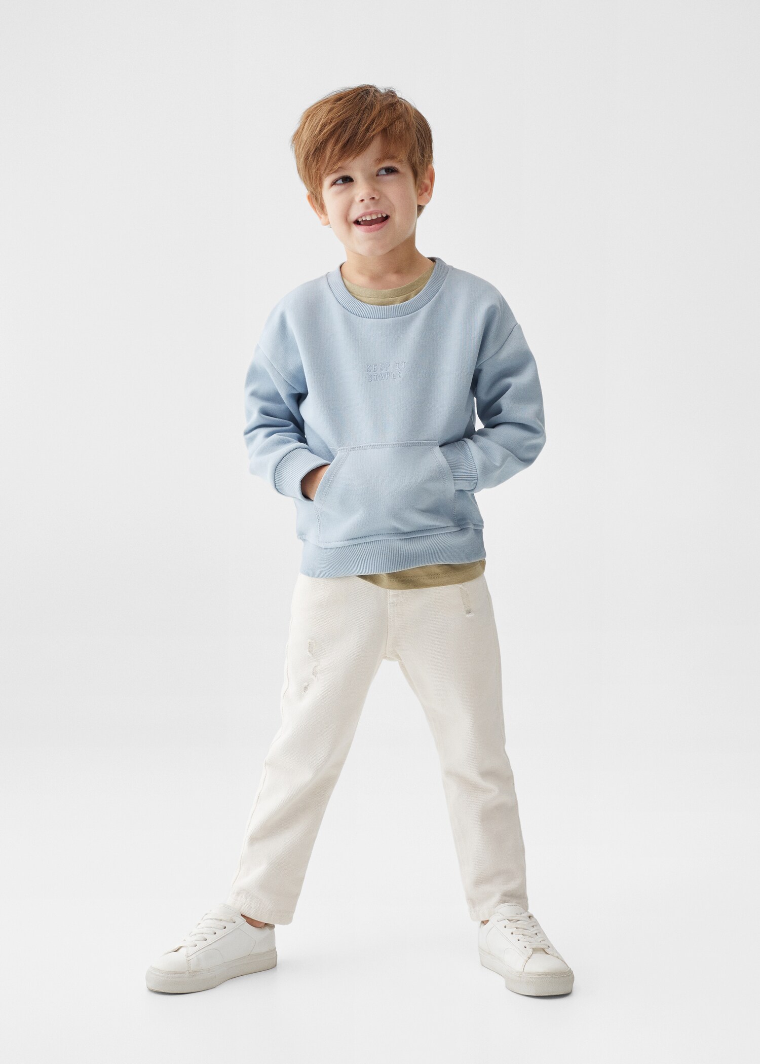 Sudadera algodón bolsillo - Plano general