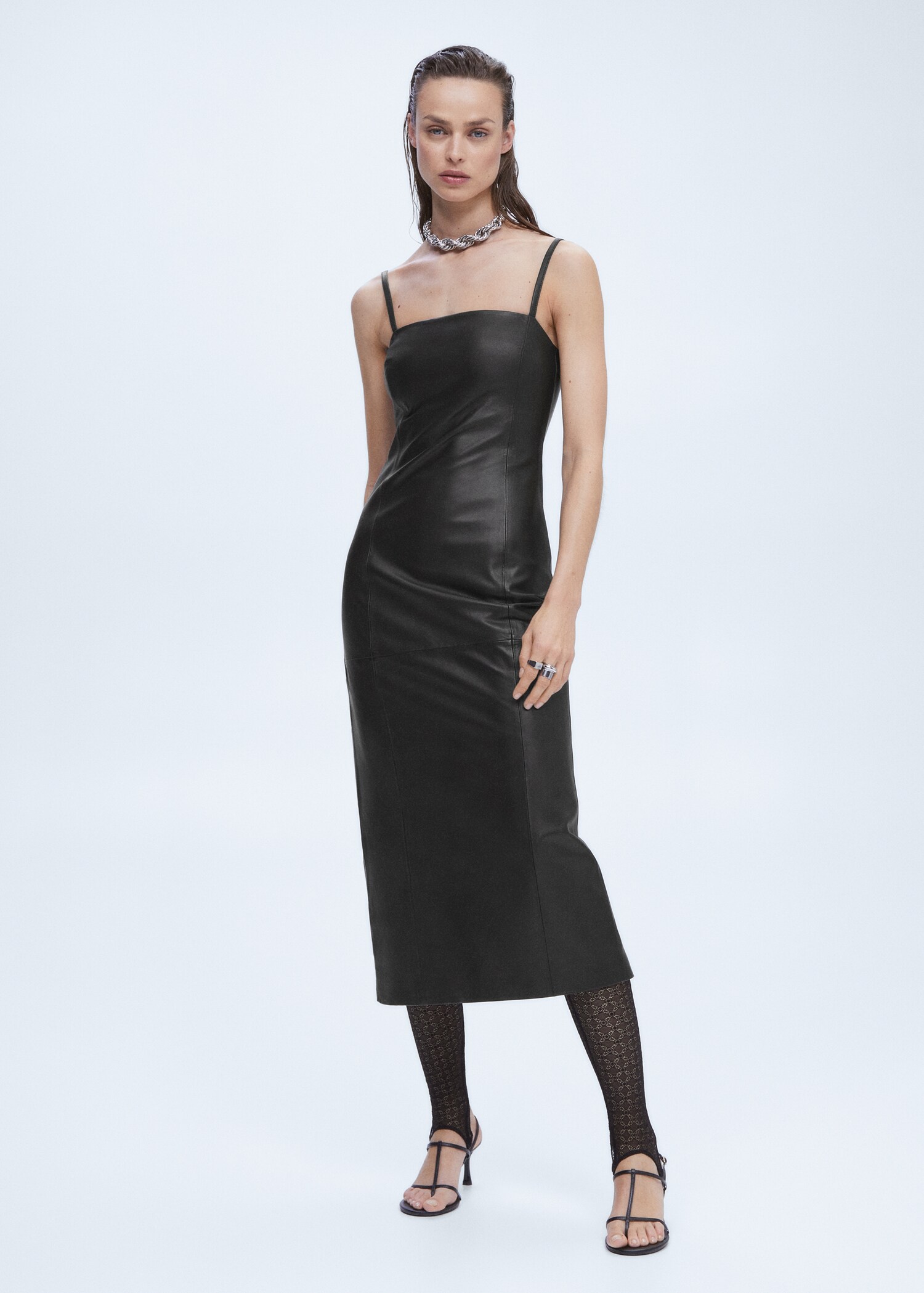 Leather dress with straps - General plane