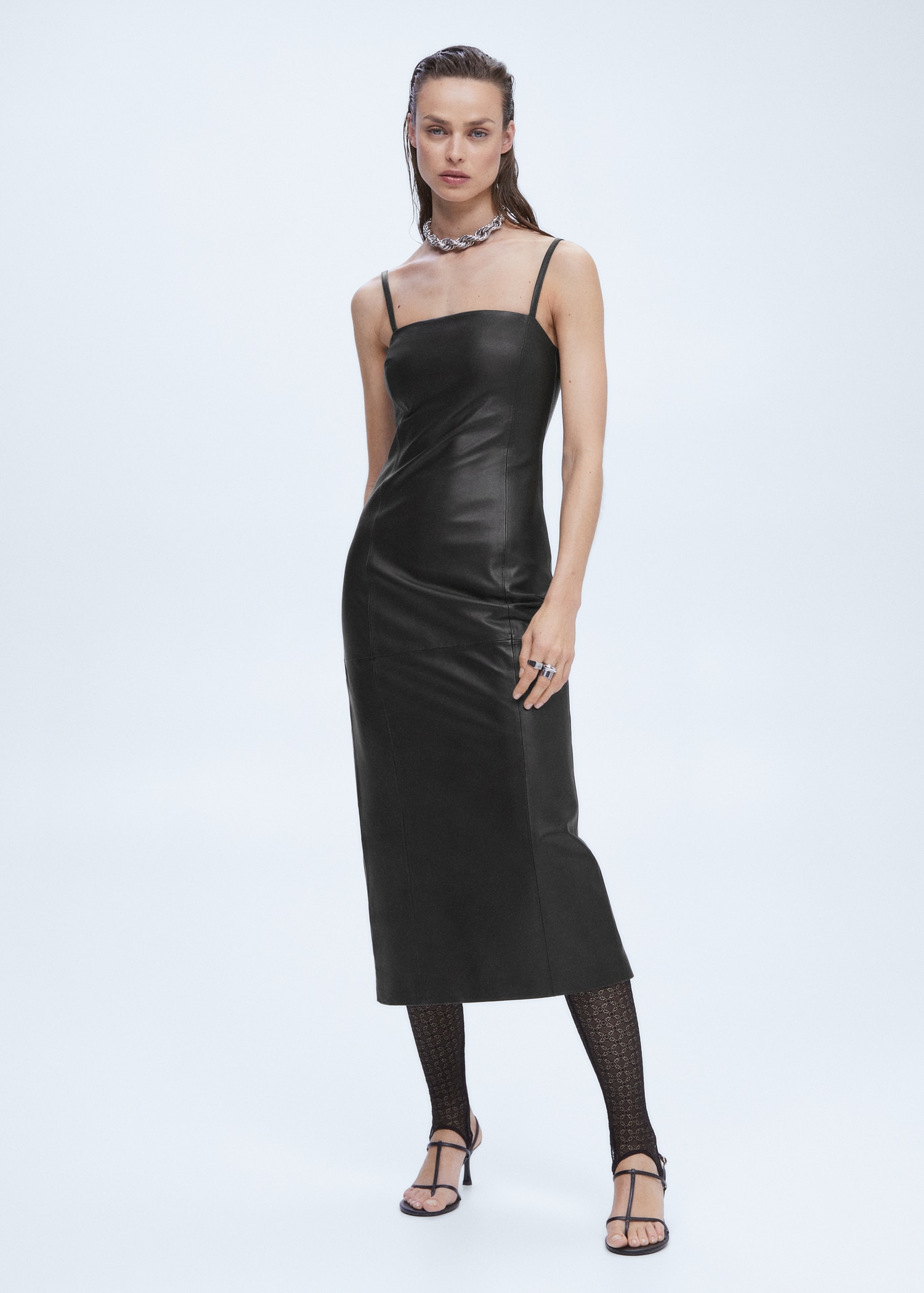 Robe bretelles cuir MANGO Côte d'Ivoire