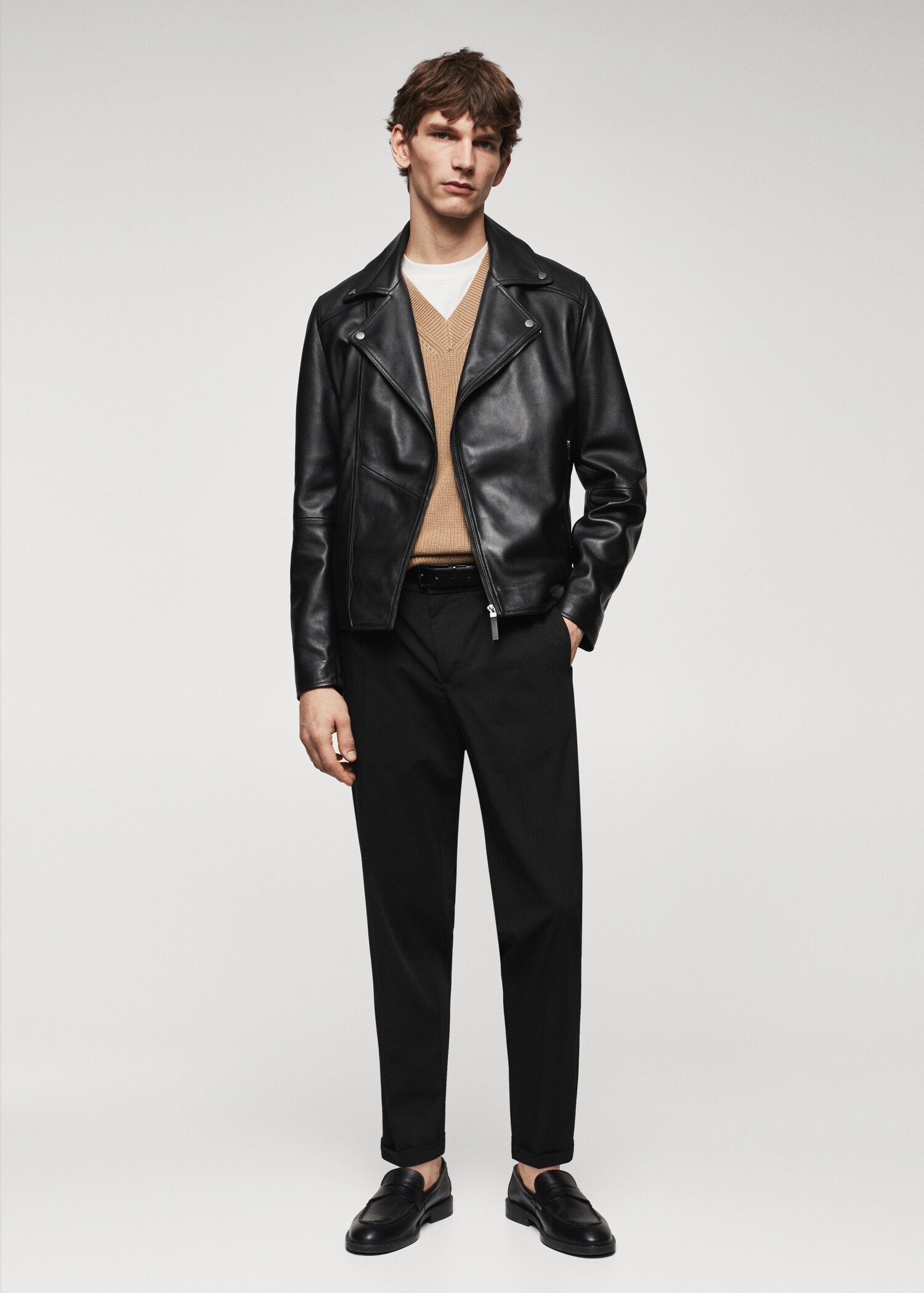 Blouson biker en cuir - Plan général