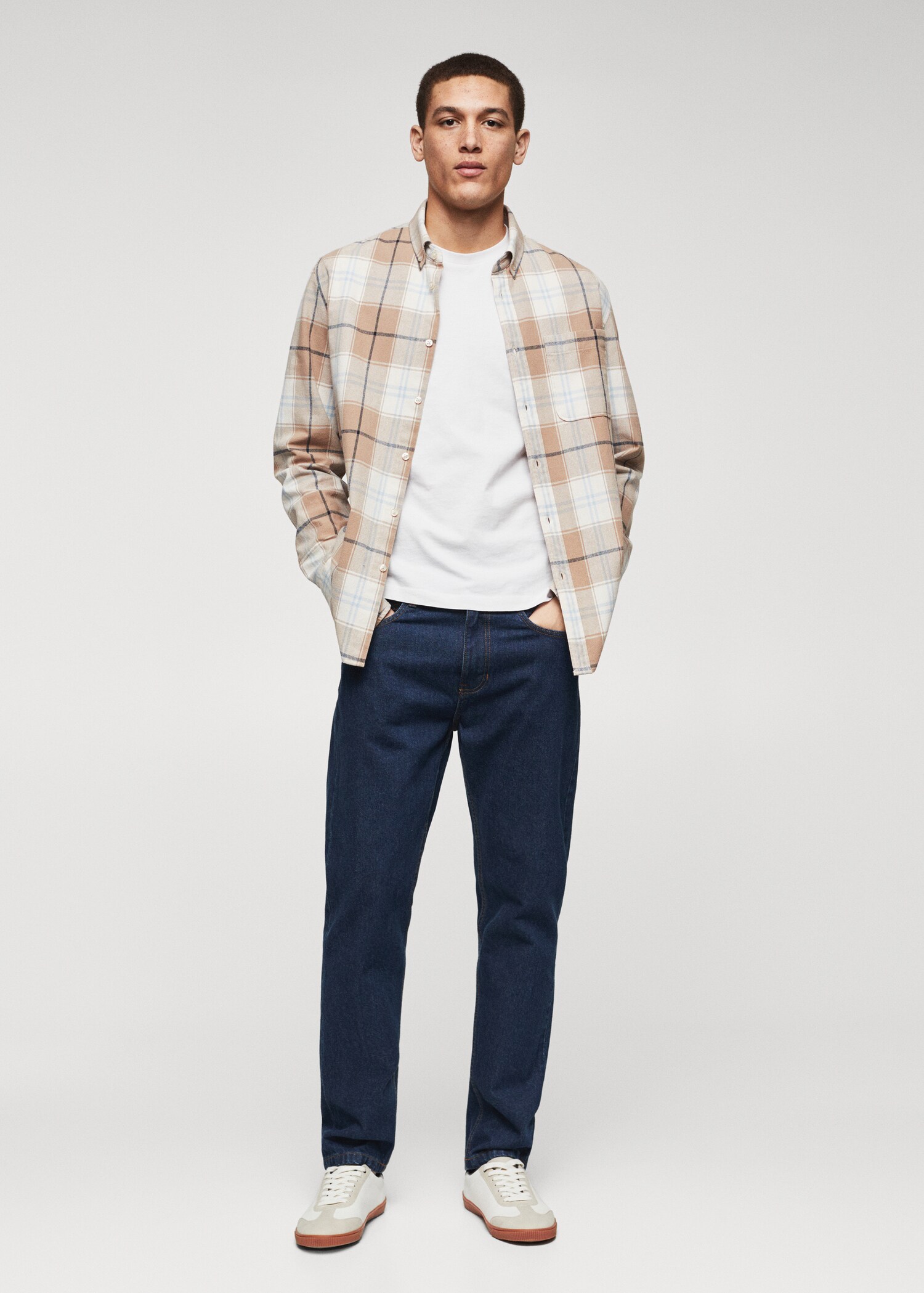 Regular fit check cotton shirt - General plane