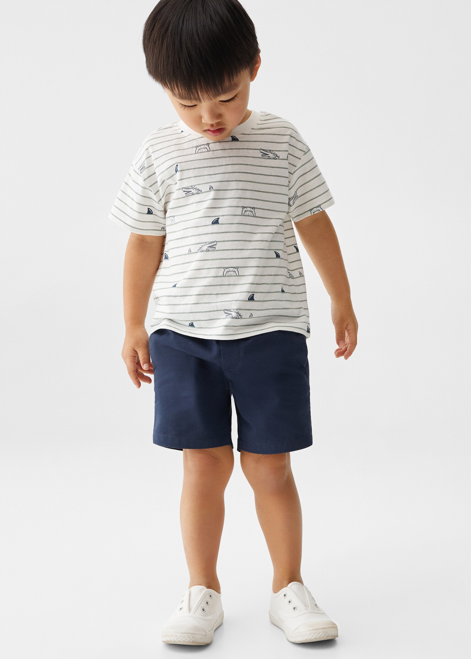 Striped t-shirt with drawing - General plane