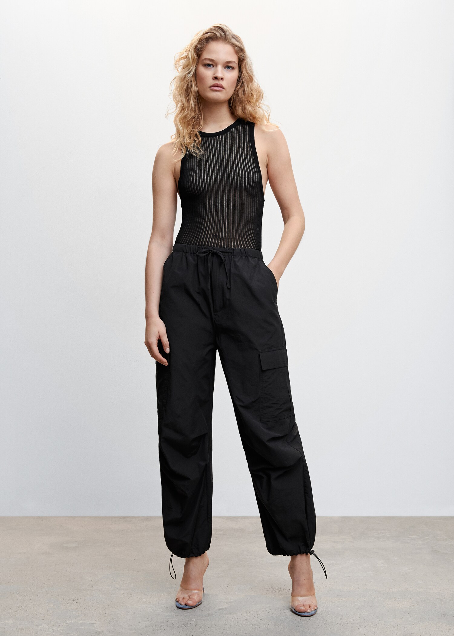 Ribbed crochet-knit top - General plane