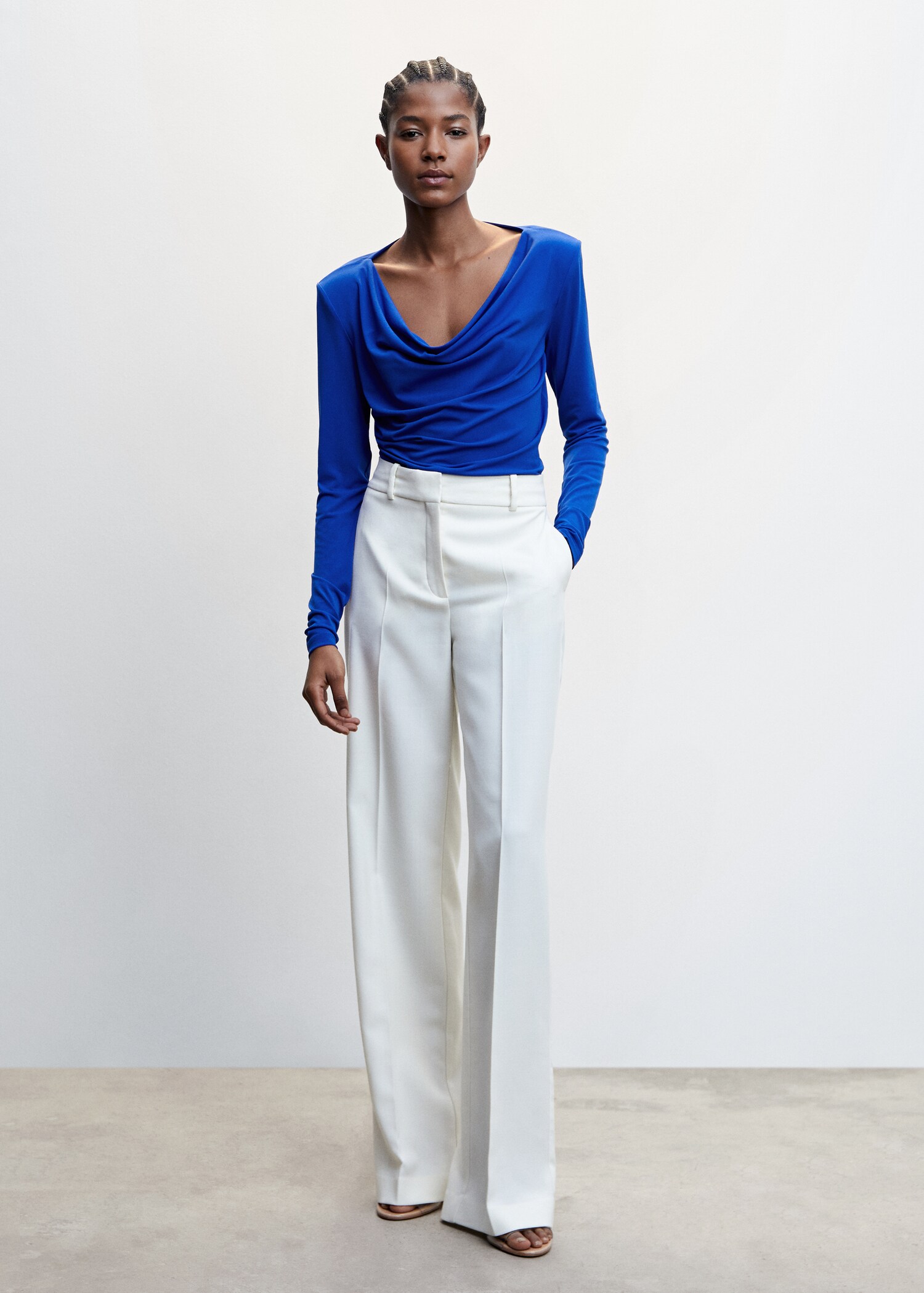 Draped neckline T-shirt - General plane