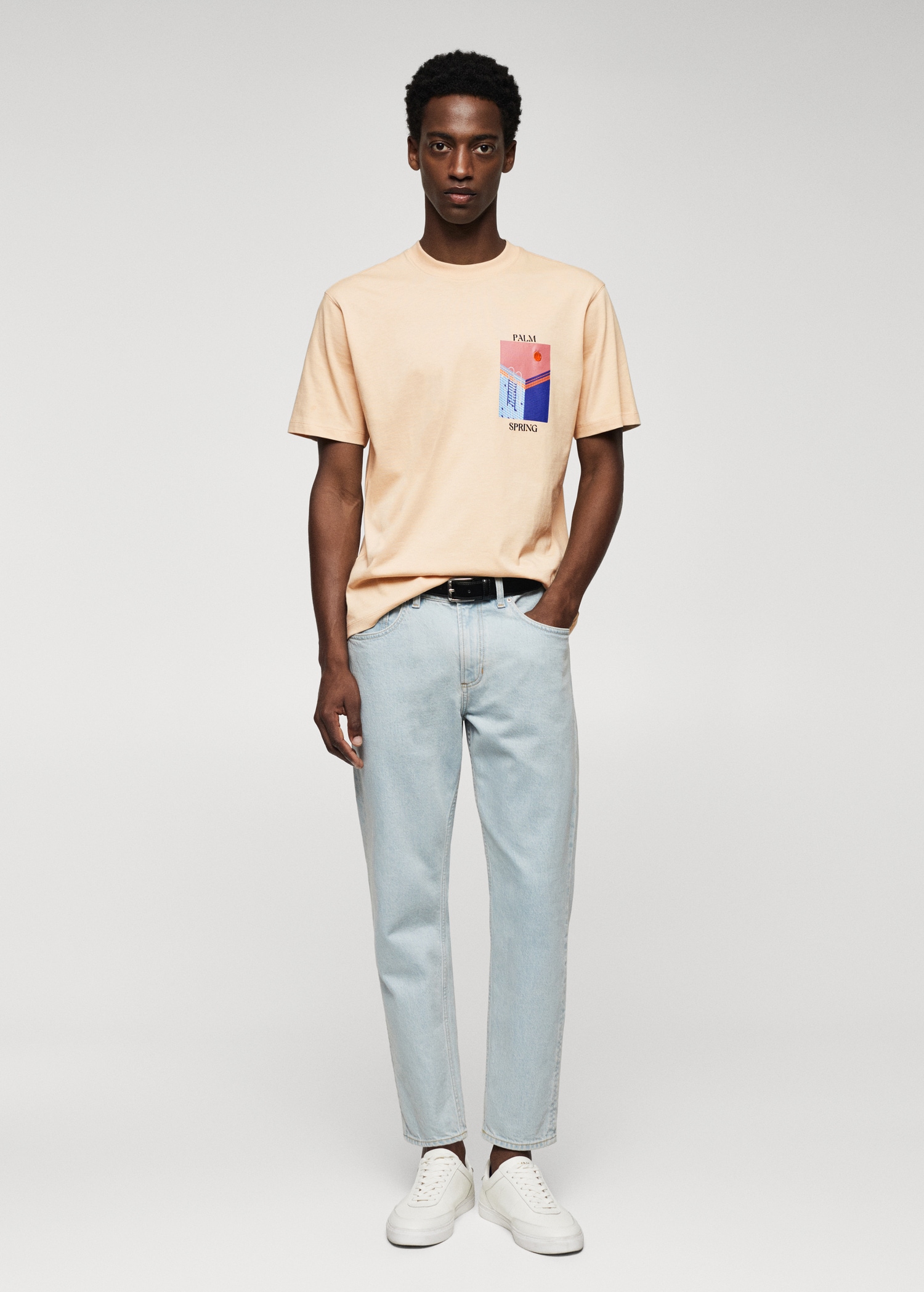 Gemustertes T-Shirt aus 100 % Baumwolle - Allgemeine Ansicht