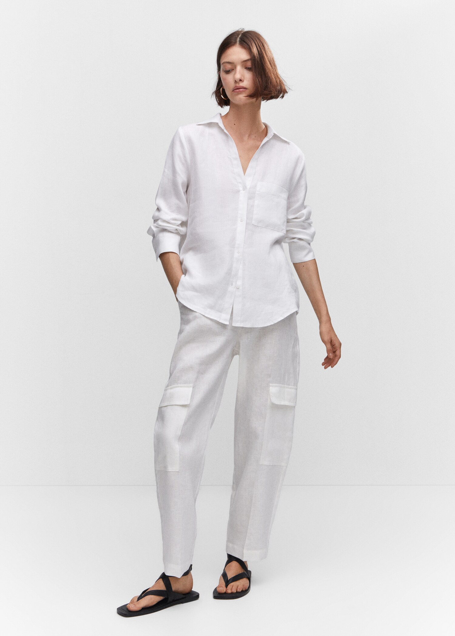 Pocket linen shirt - General plane