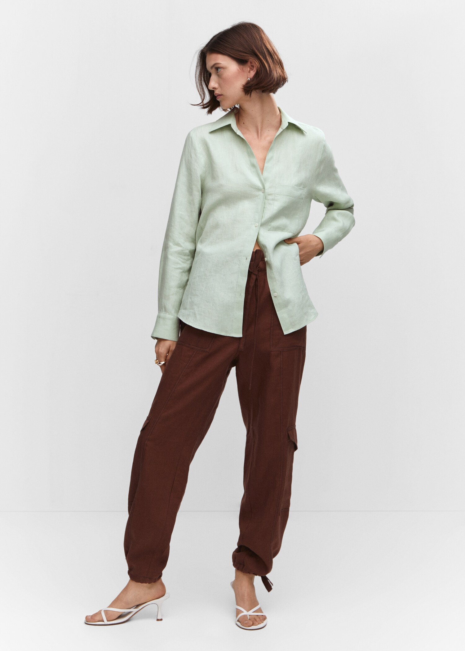 Pocket linen shirt - General plane