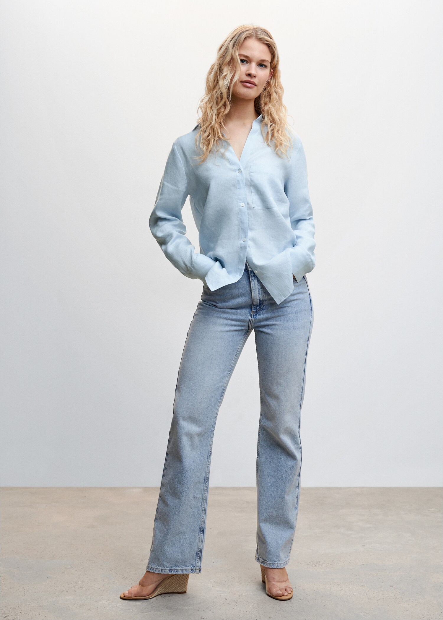 Pocket linen shirt - General plane
