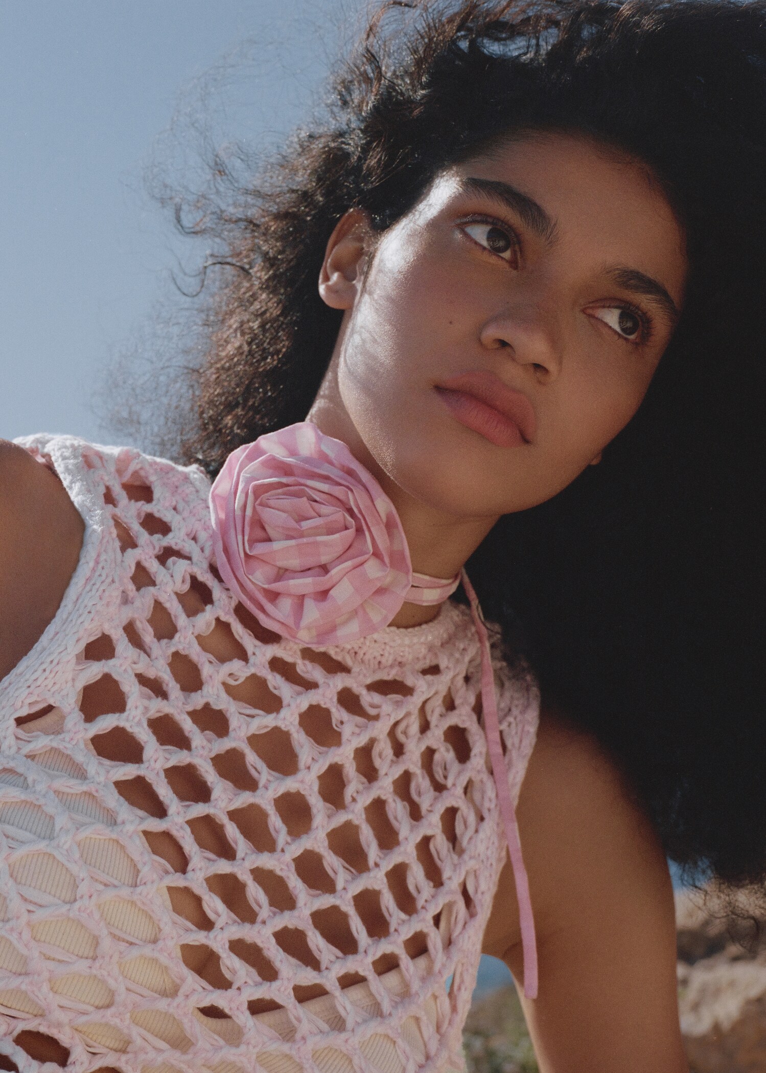 Choker flor estampada - Plano general