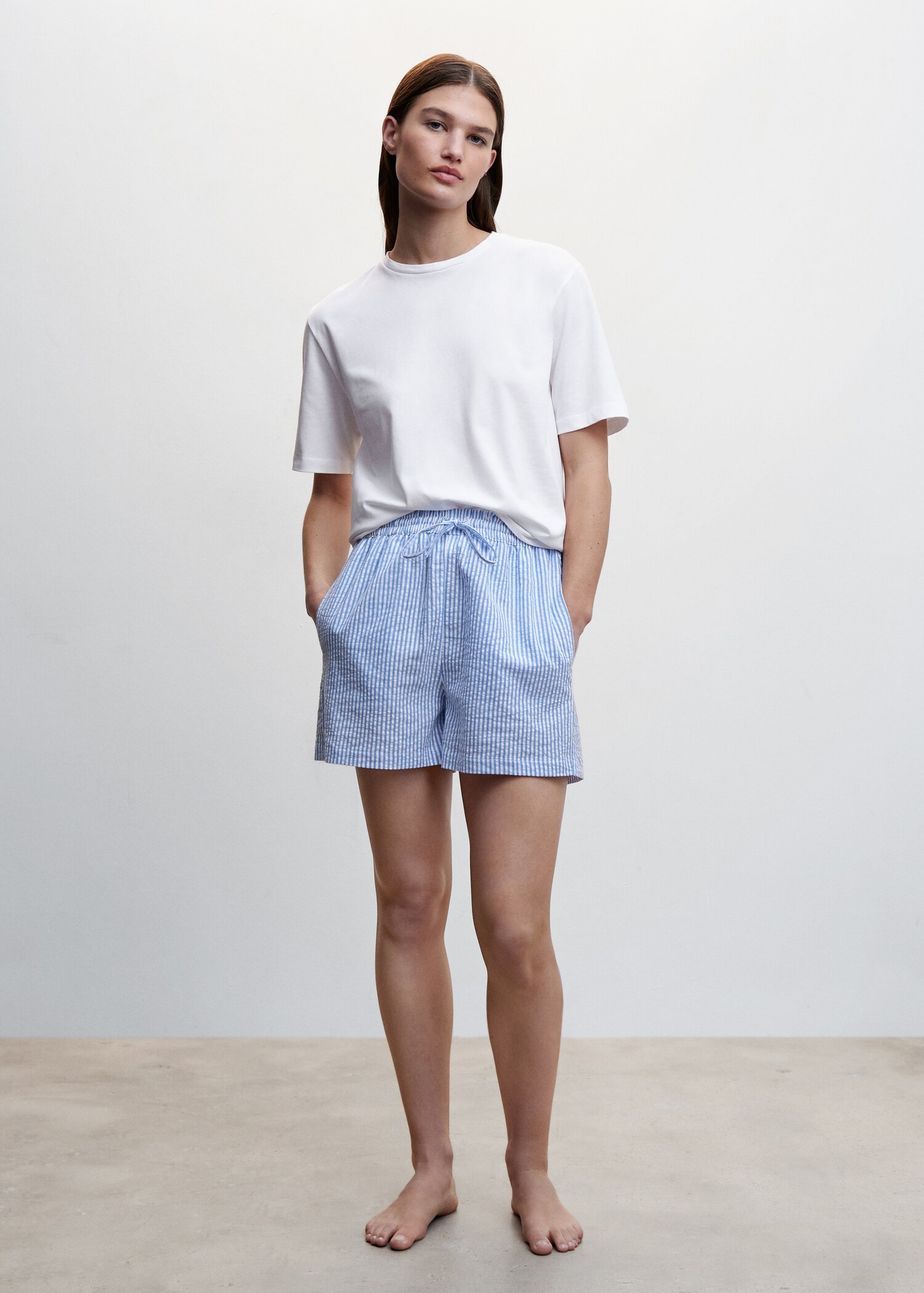 Striped cotton short pajamas - General plane