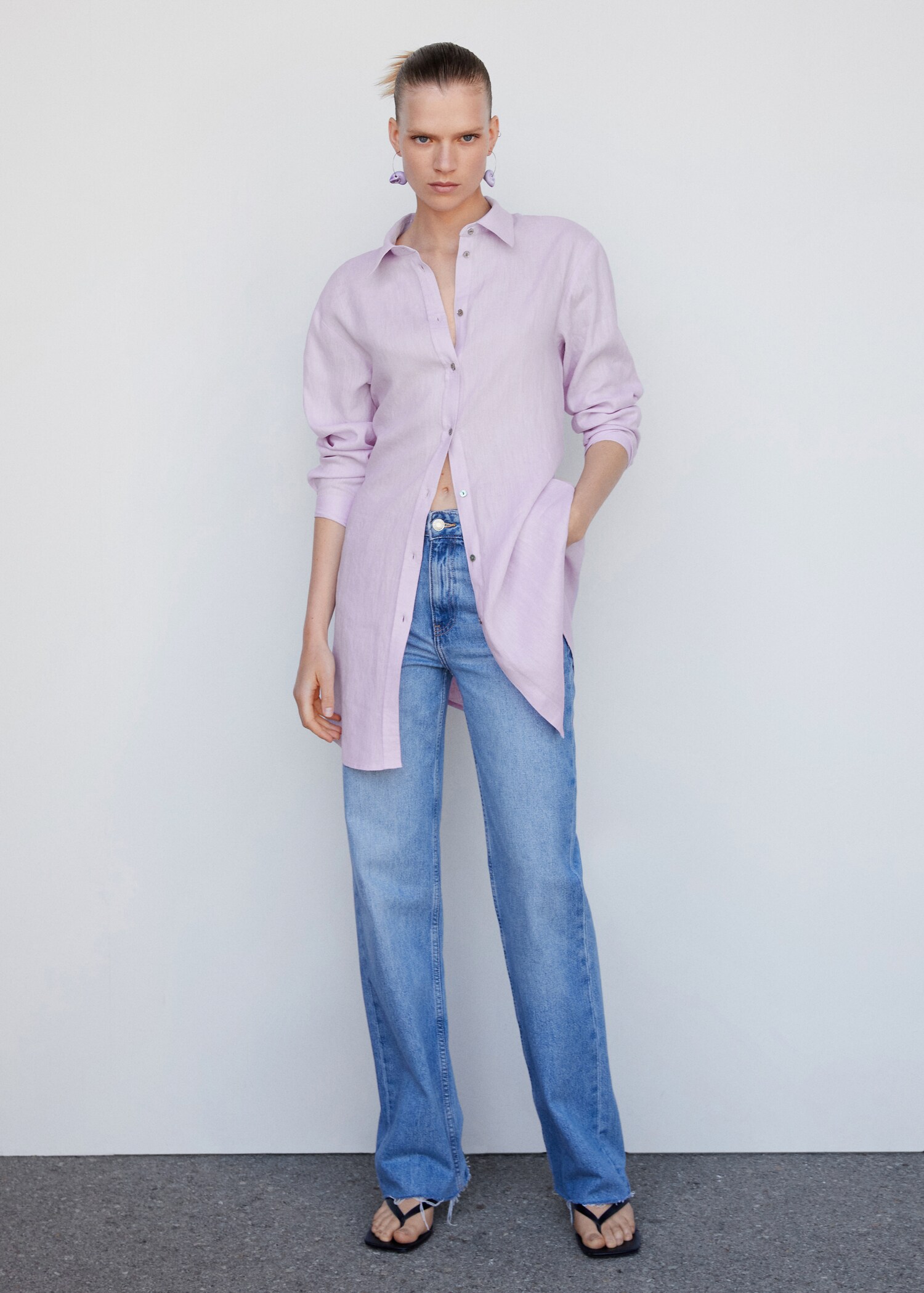 Linen oversized shirt - General plane