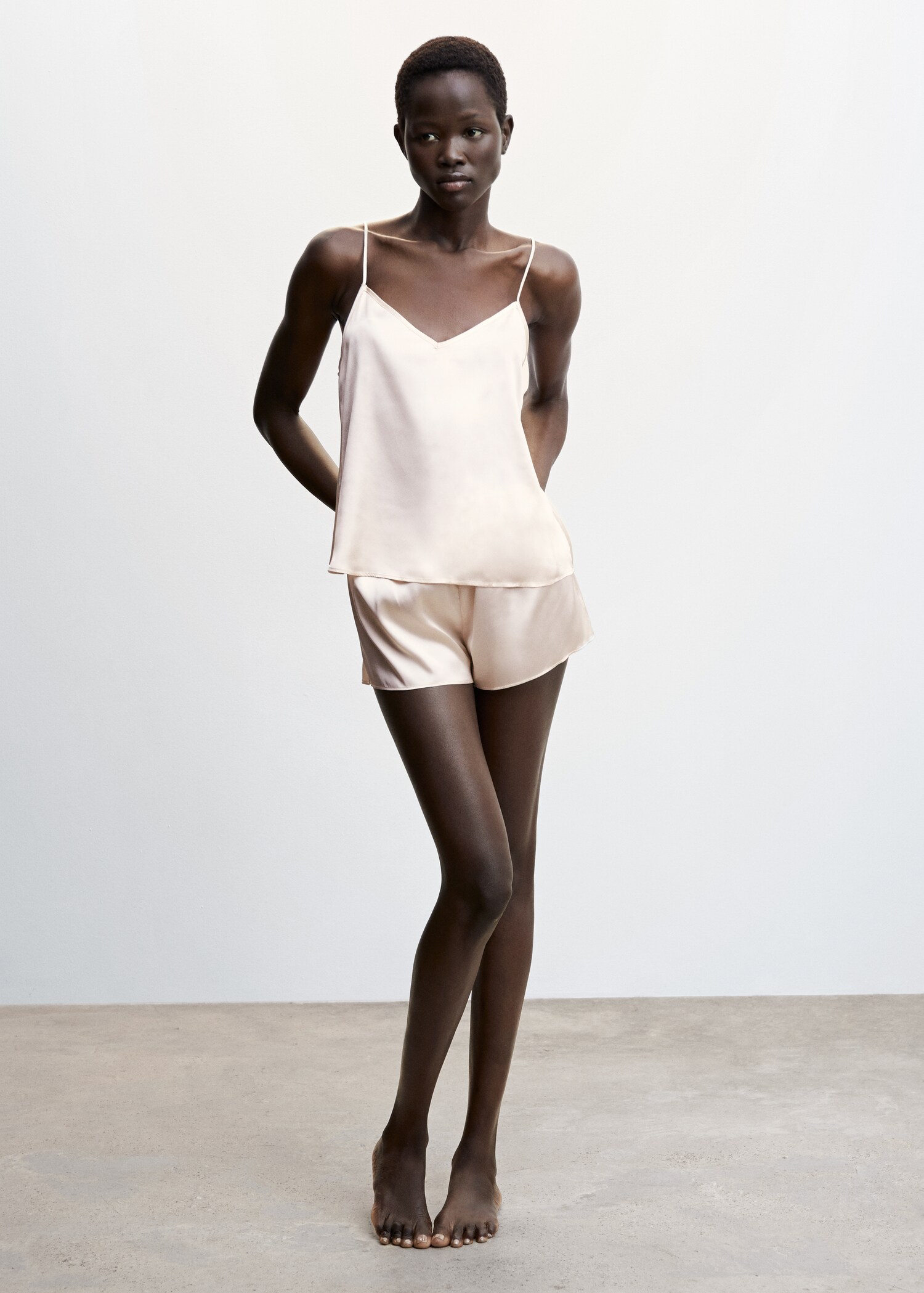Satin top with straps - General plane