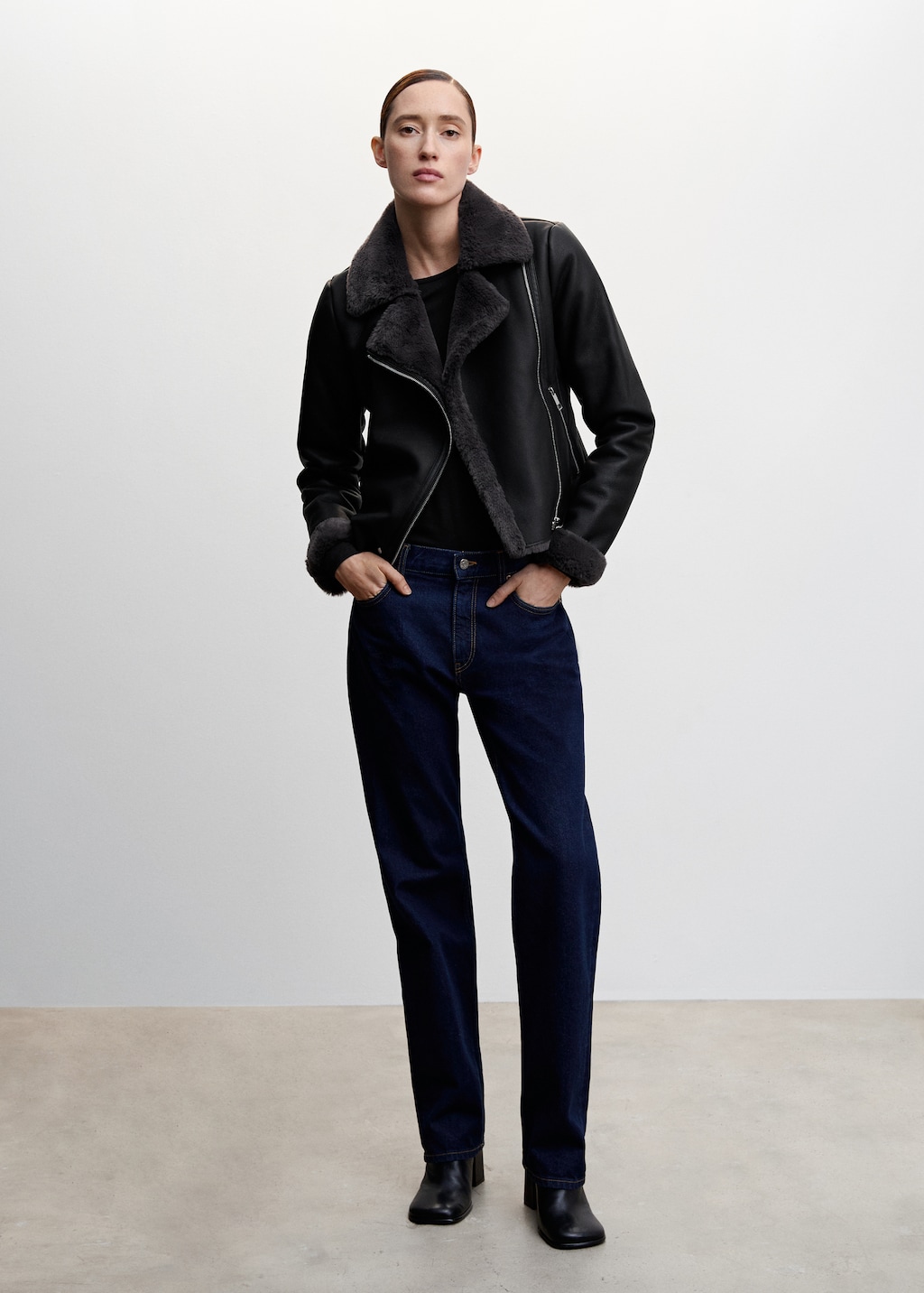Faux shearling-lined jacket - Women | MANGO Gibraltar Faux shearling-lined jacket - Women | MANGO Gibraltar