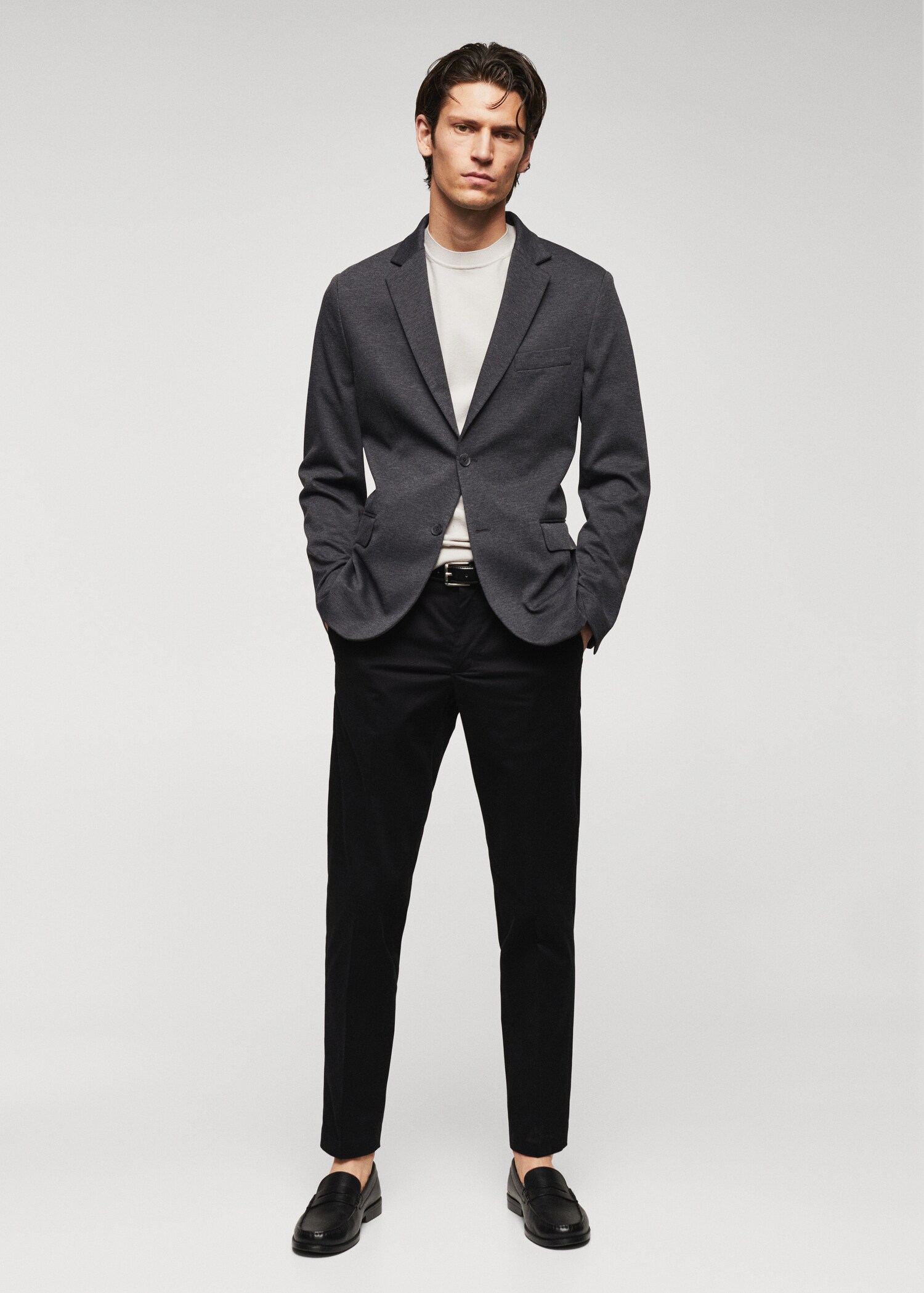 Blazer mikrostruktur slim fit - Tampilan Umum