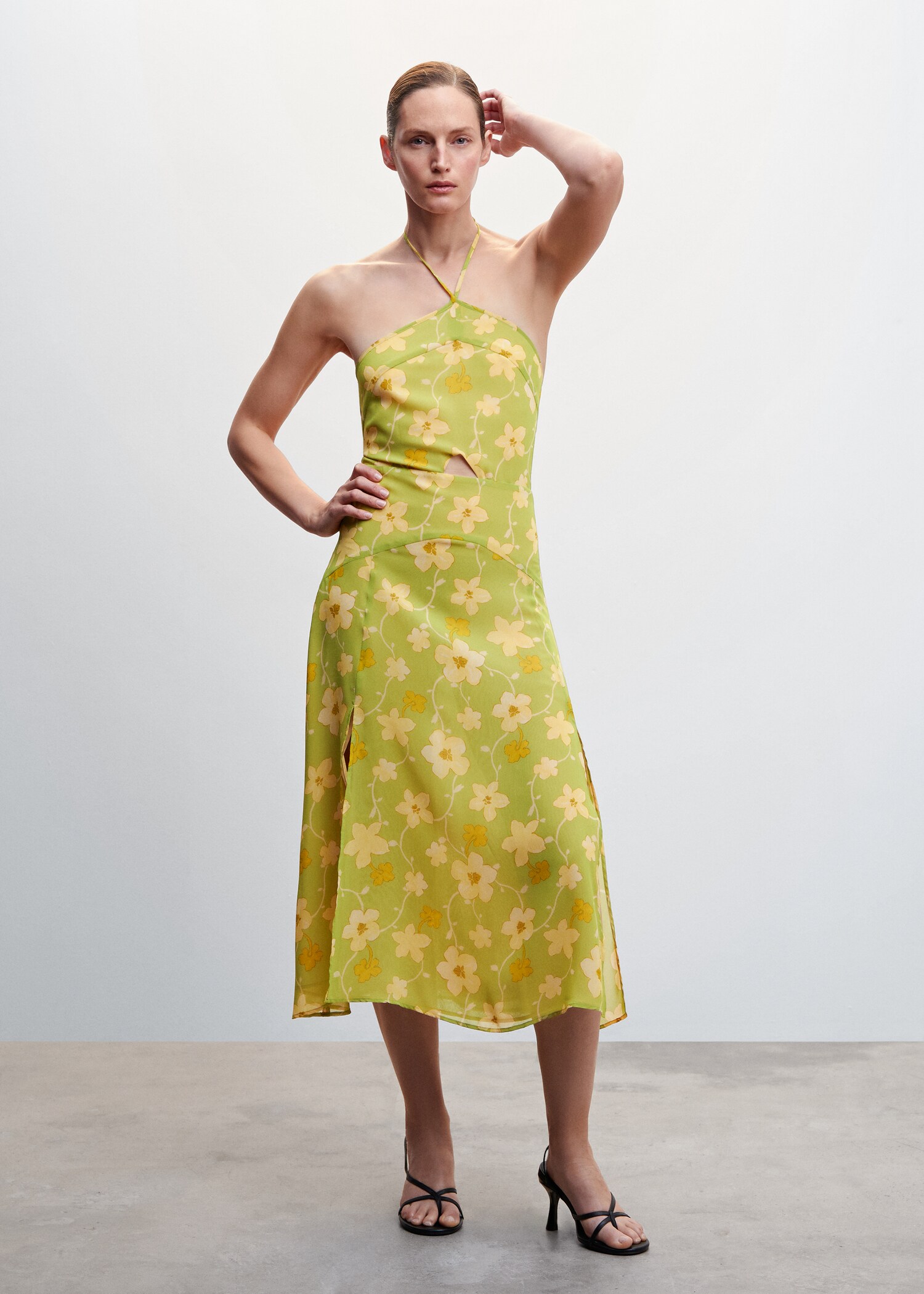 Flower print dress - General plane