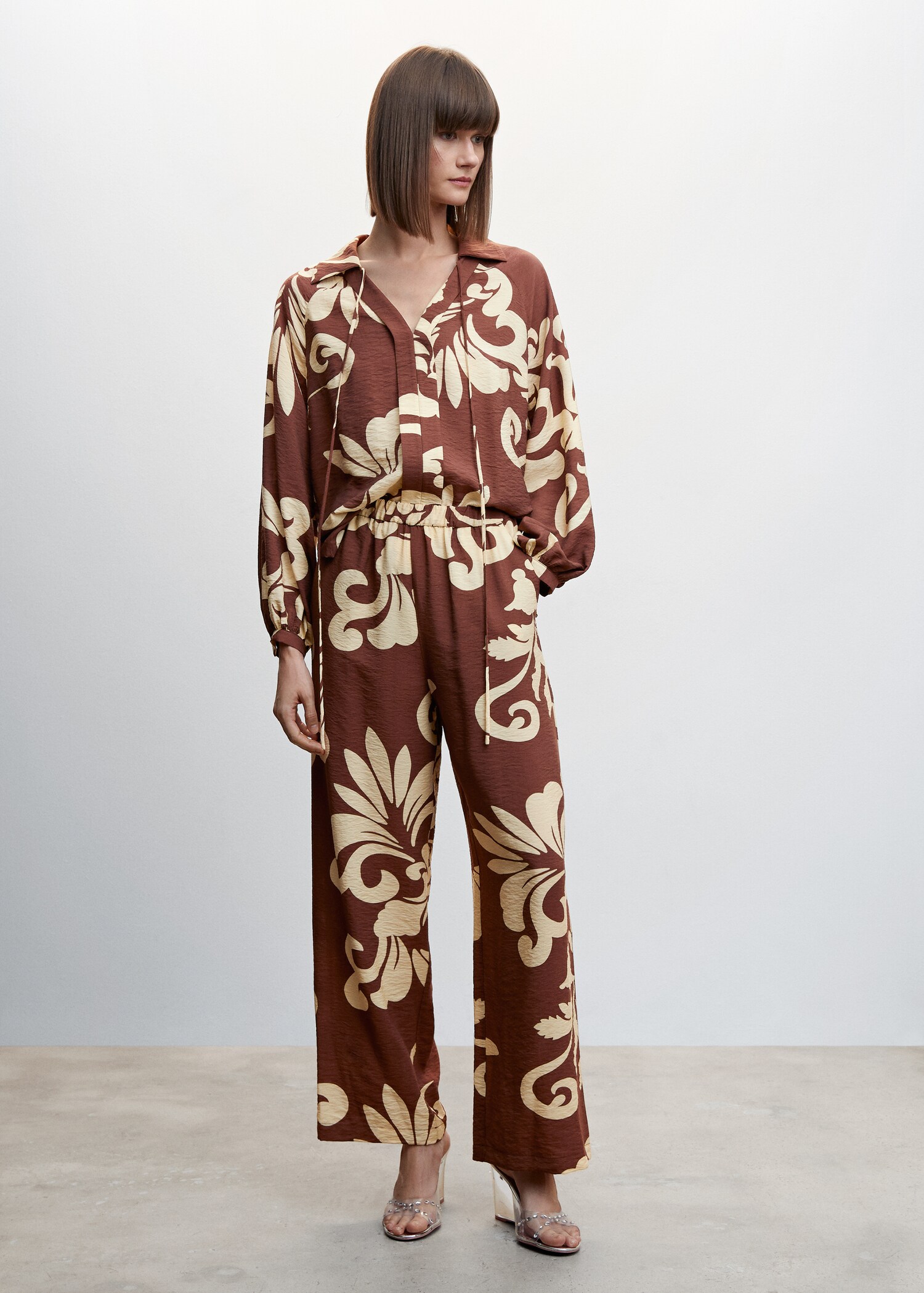 Wide leg printed trousers - General plane