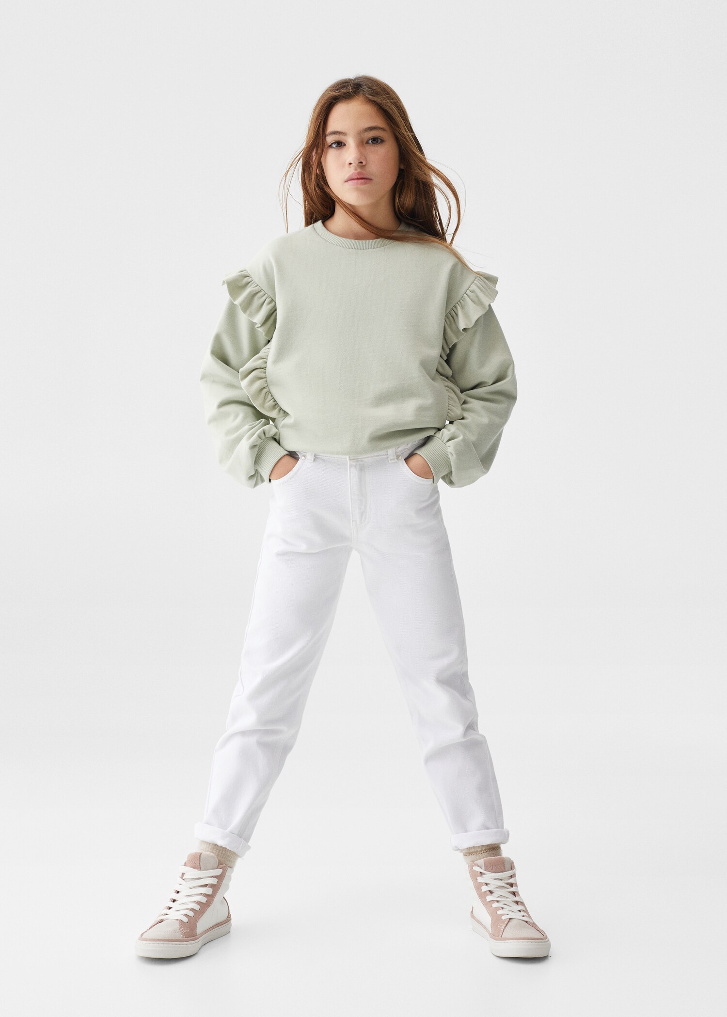 Sweat-shirt coton volants - Plan général