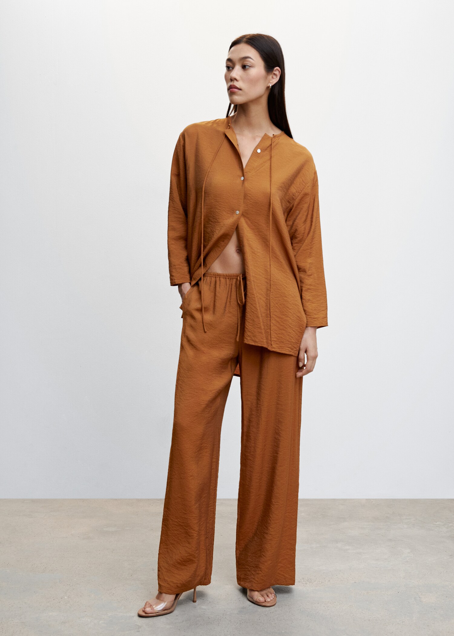 Satin palazzo trousers - General plane