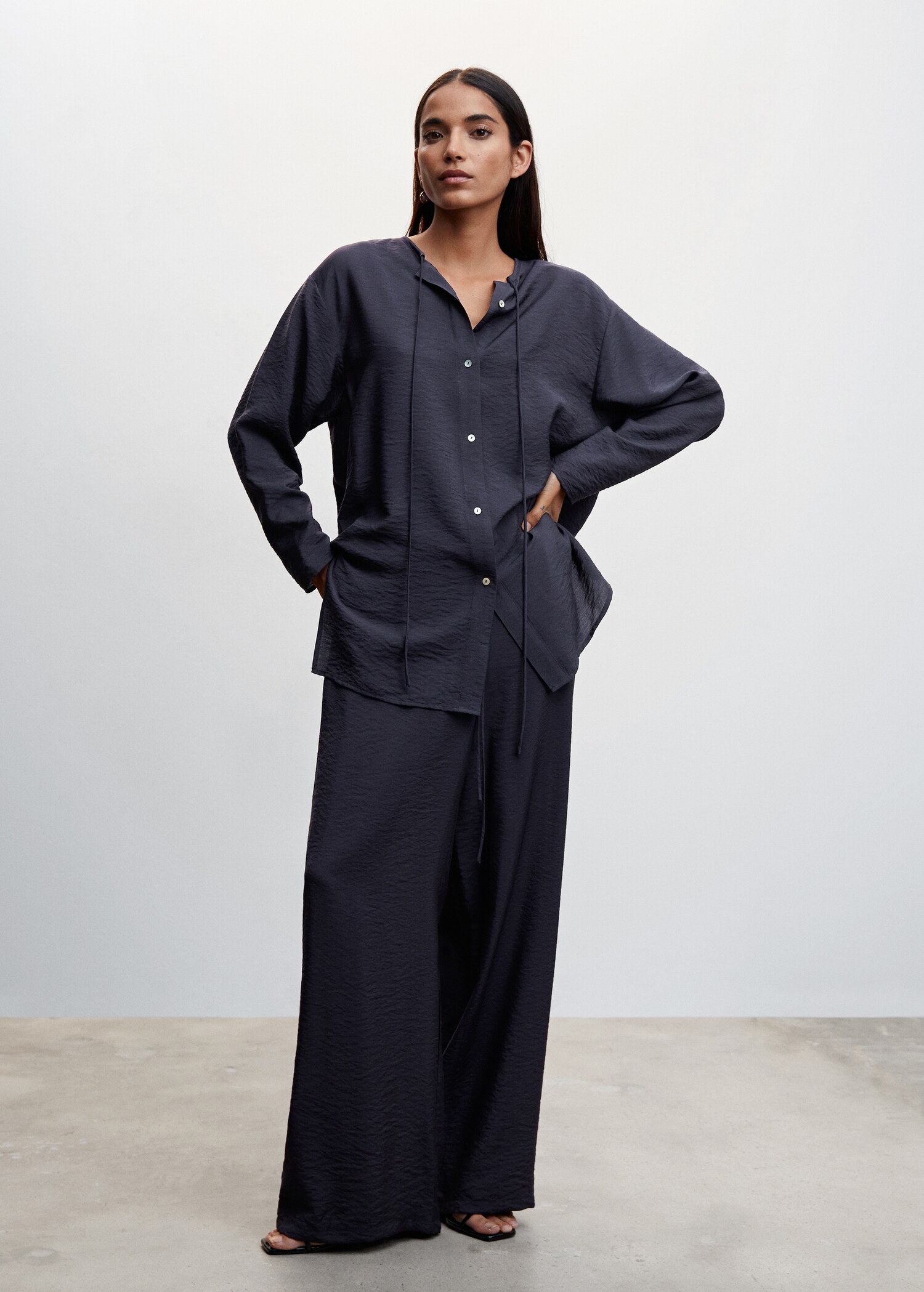 Satin palazzo trousers - General plane
