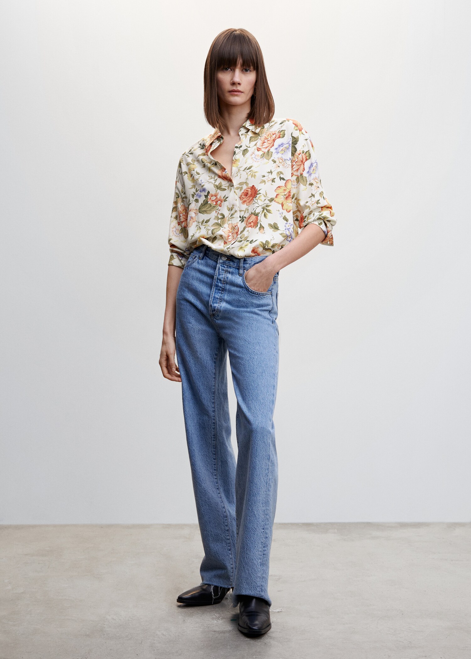 Printed flowy shirt - General plane