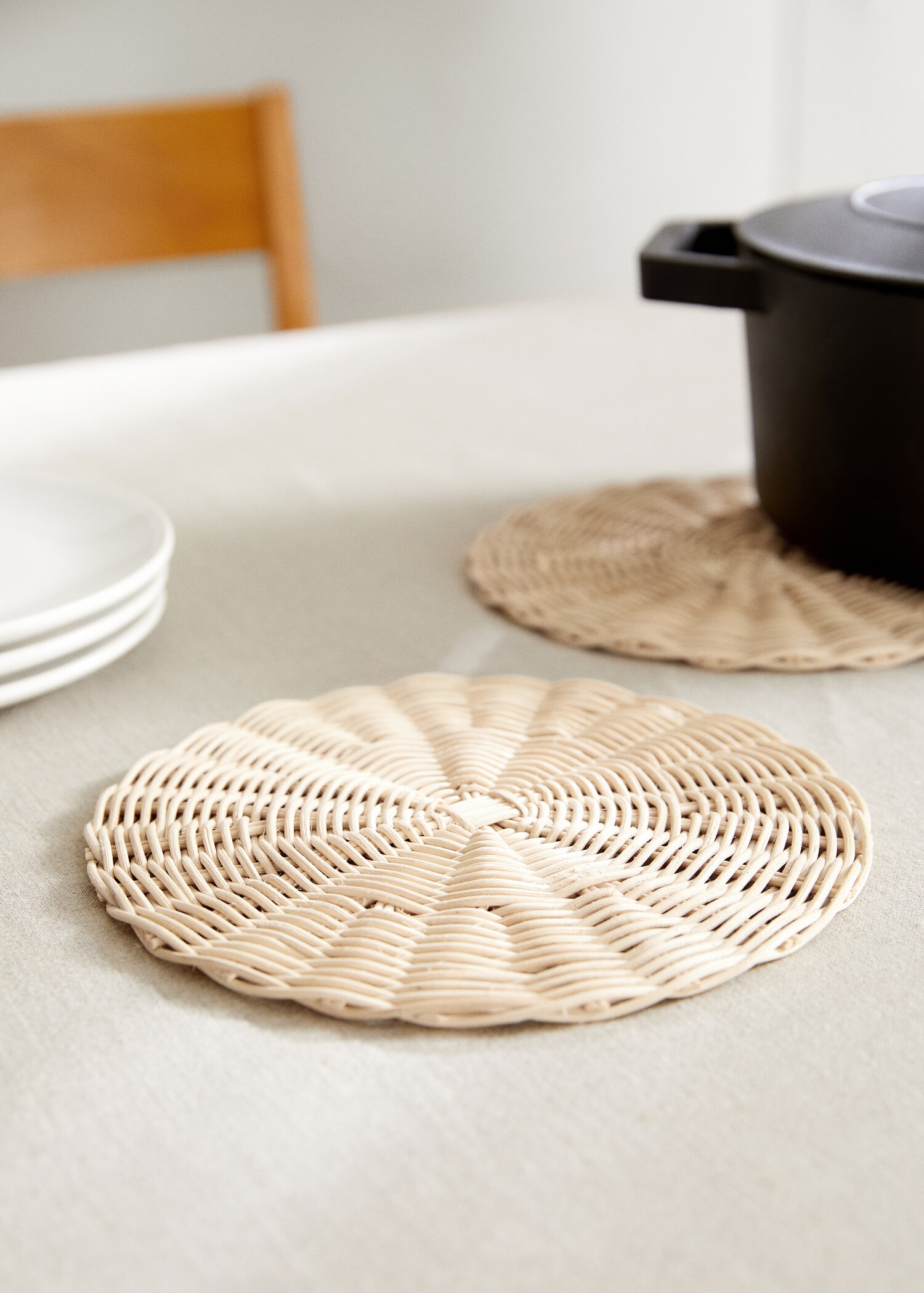 Topfuntersetzer aus 100 % Rattan 20 cm - Allgemeine Ansicht
