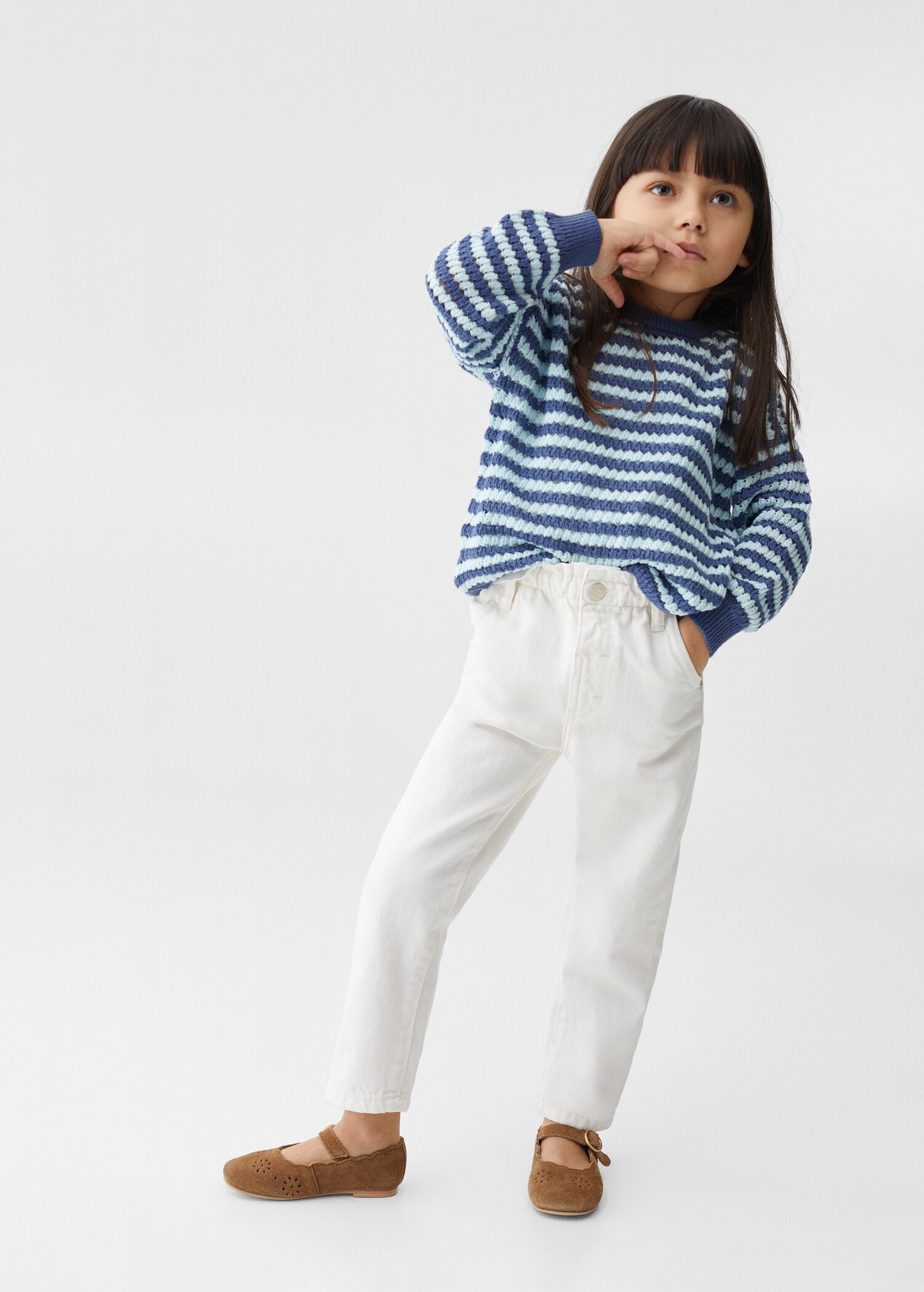 Striped openwork knit sweater - General plane