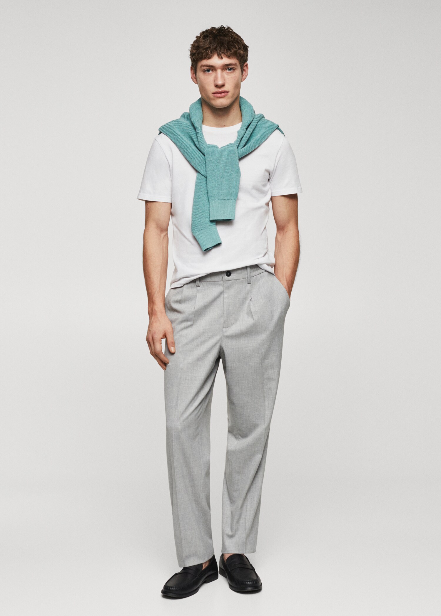 Spodnie tapered fit bawełniane - Plan ogólny
