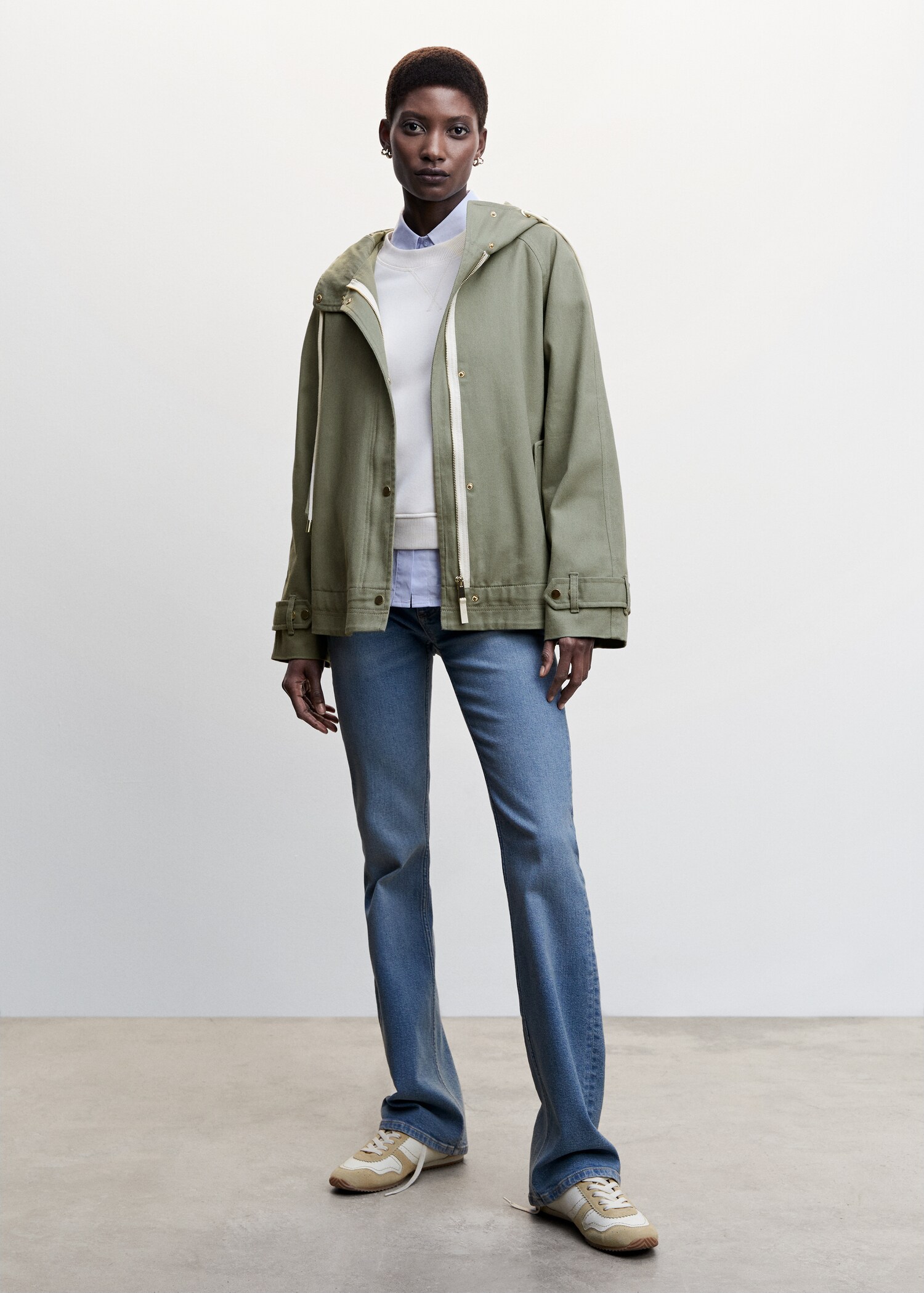Hooded cotton parka - General plane