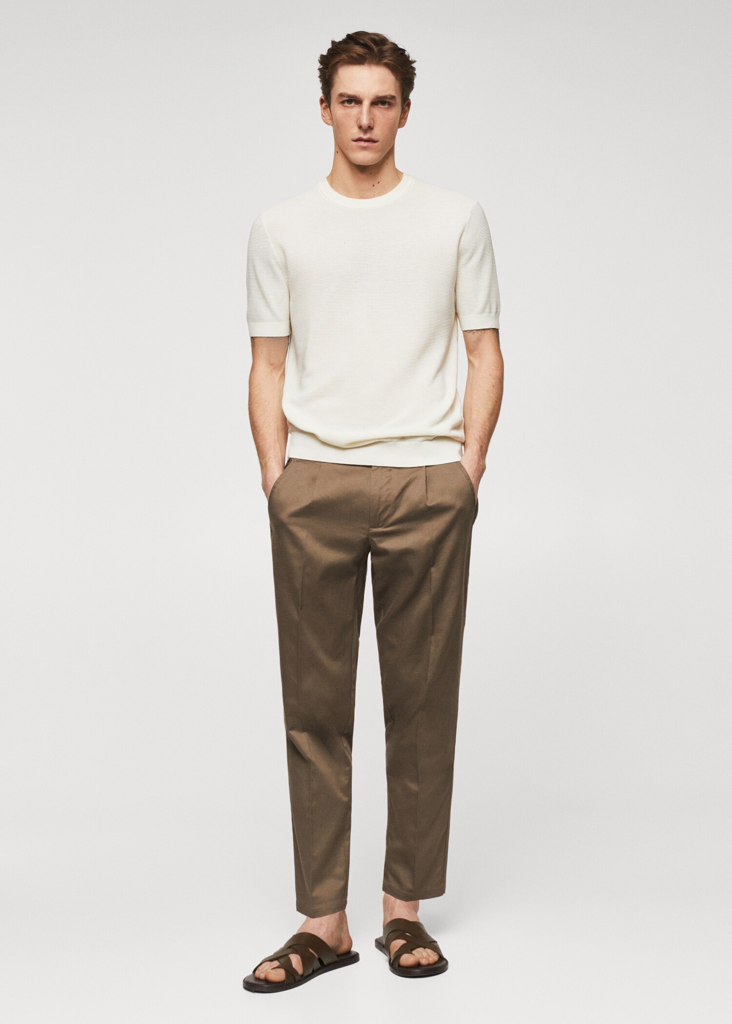 Structured cotton knit t-shirt - General plane