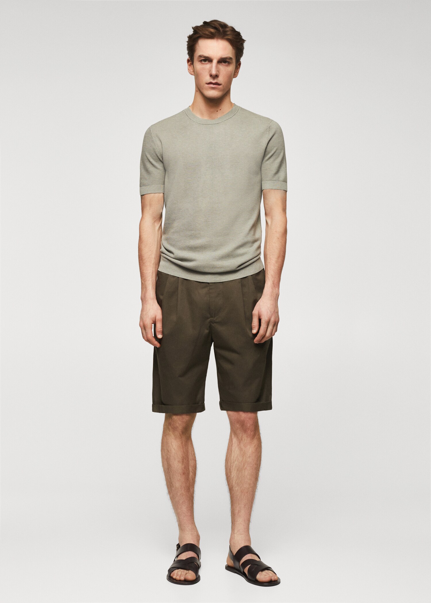 Structured cotton knit t-shirt - General plane