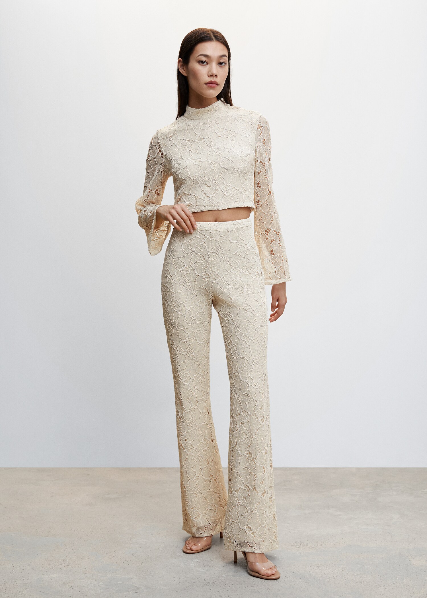Pantalón flare encaje - Plano general