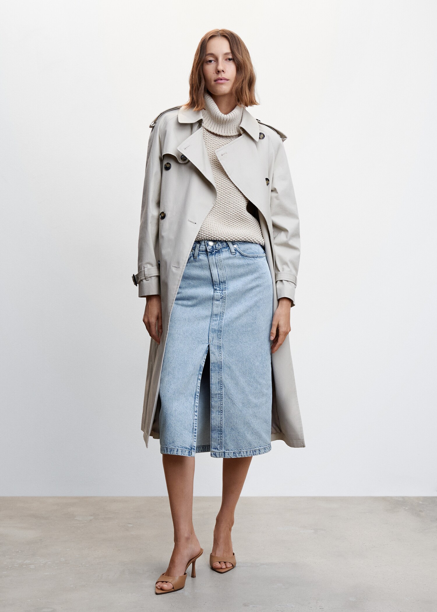 Denim midi-skirt - General plane